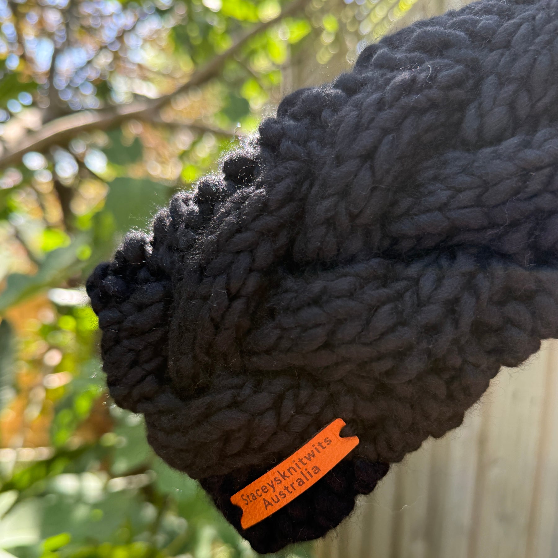 Black Merino Knitted Headband, Ladies Cable Headband