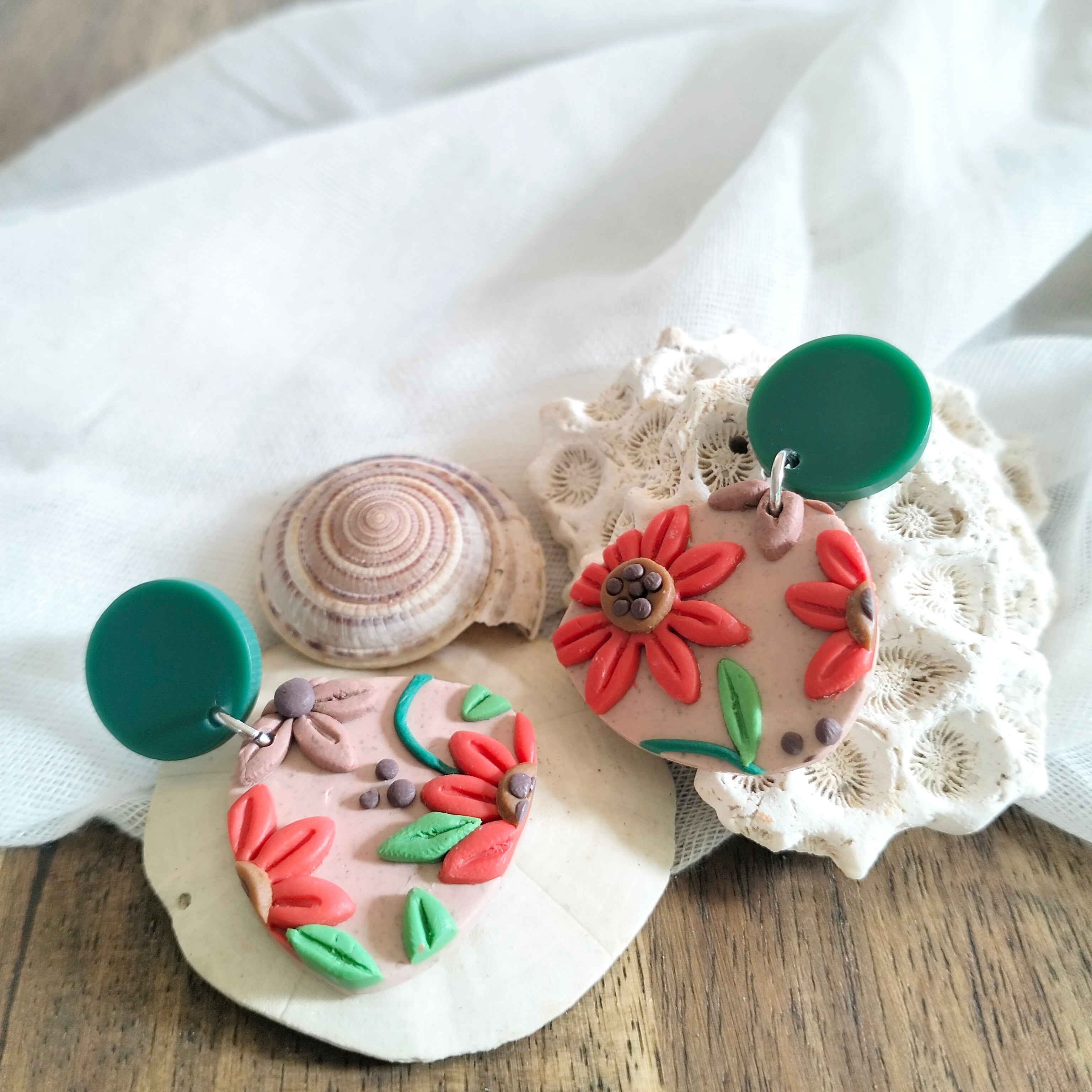 Earrings - Irregular Floral - Artful Dangles