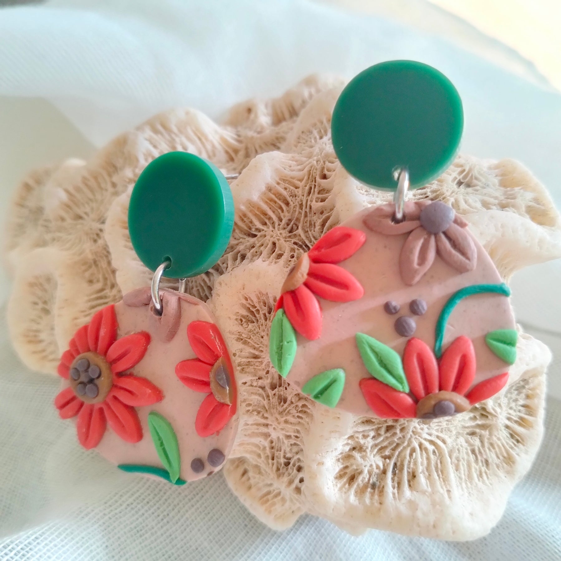 Earrings - Irregular Floral - Artful Dangles