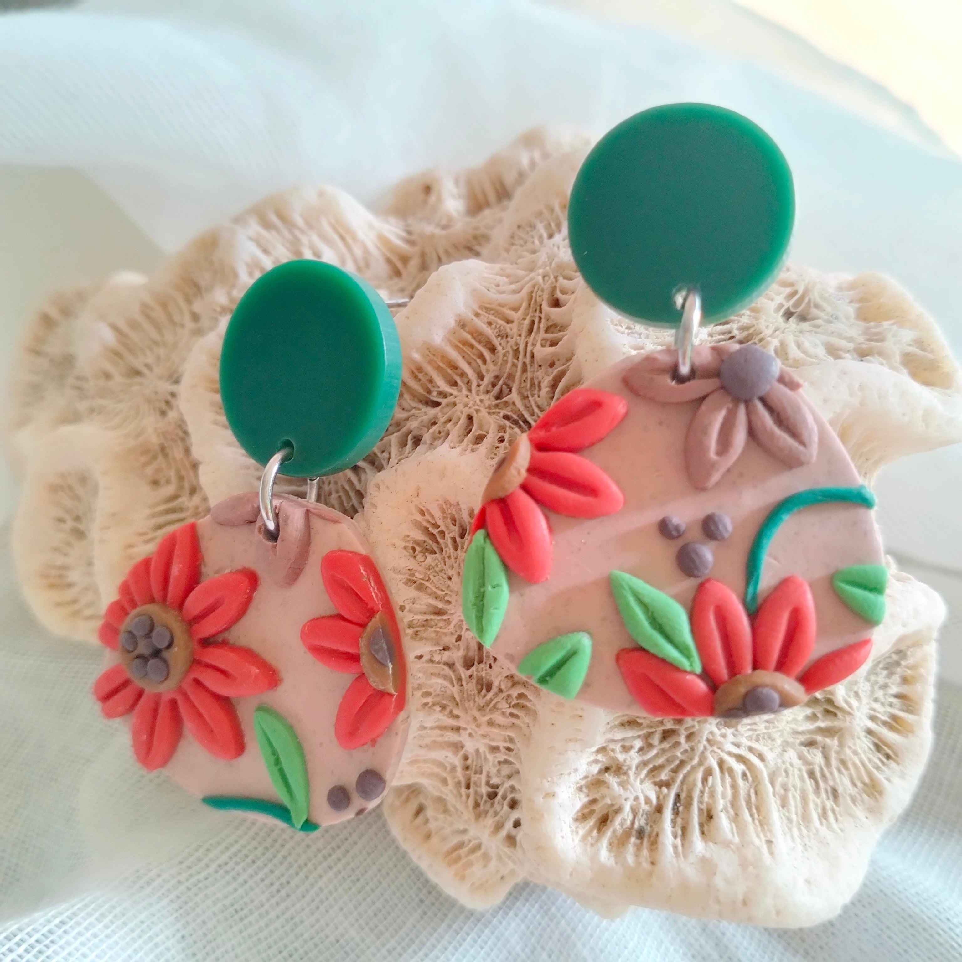 Earrings - Irregular Floral - Artful Dangles