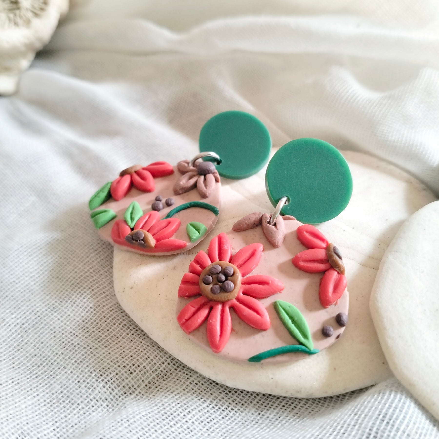 Earrings - Irregular Floral - Artful Dangles