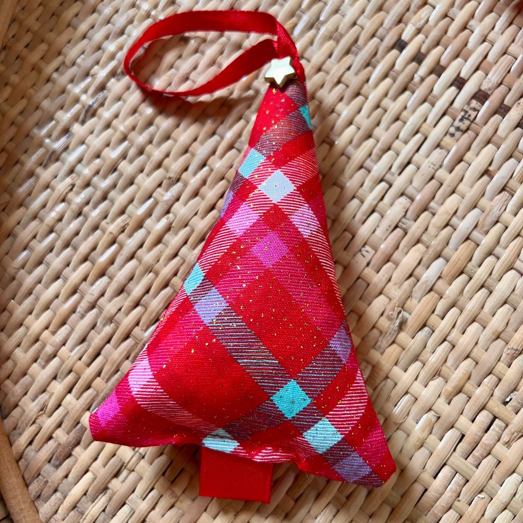 Christmas Fabric Tree Ornaments - Set of 7 - Tartan