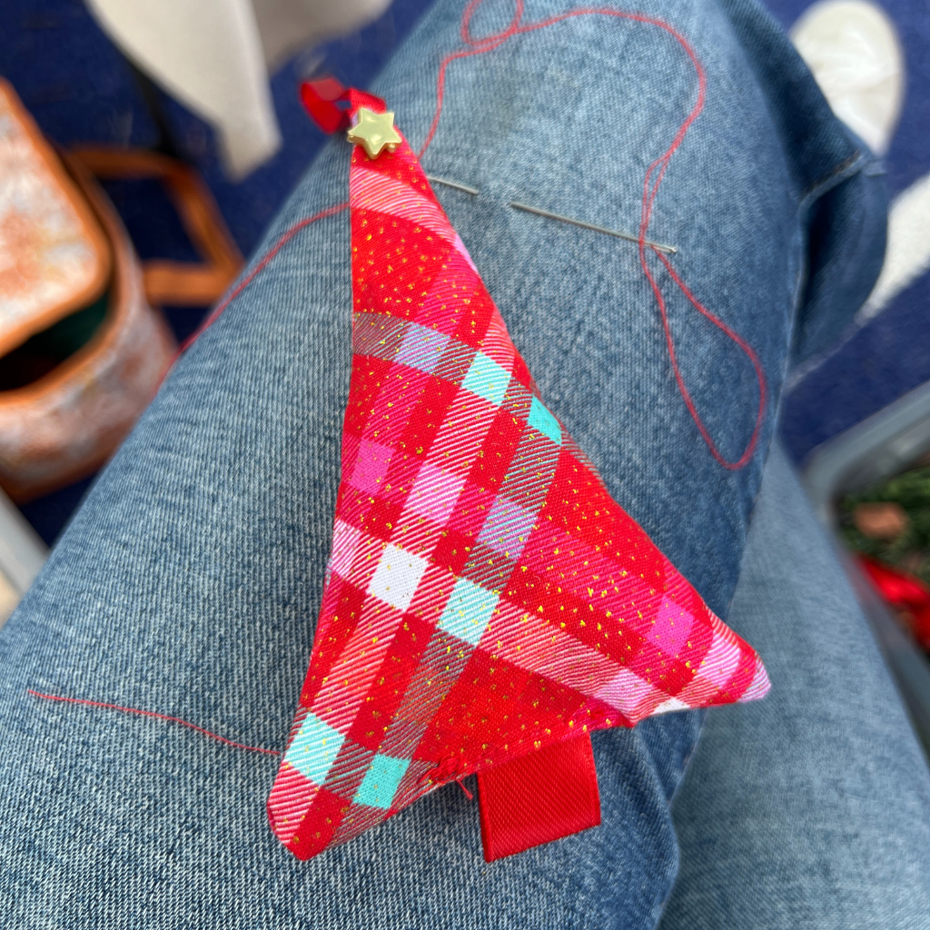 Christmas Fabric Tree Ornaments - Set of 7 - Tartan