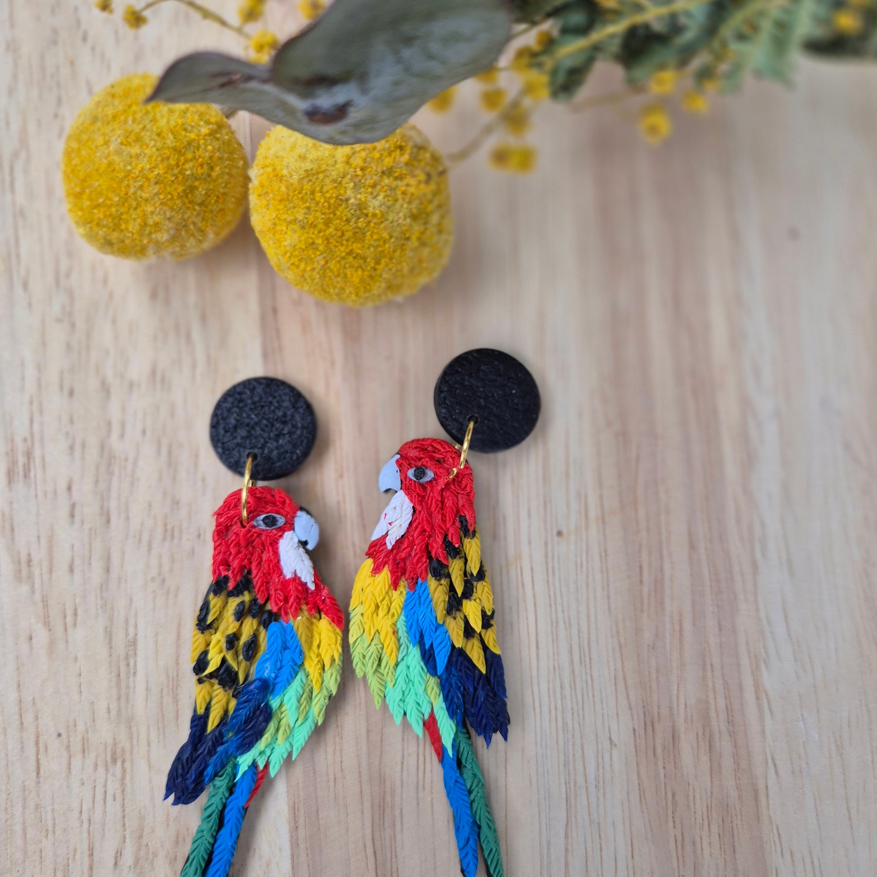 Eastern Rosella Dangle Earrings
