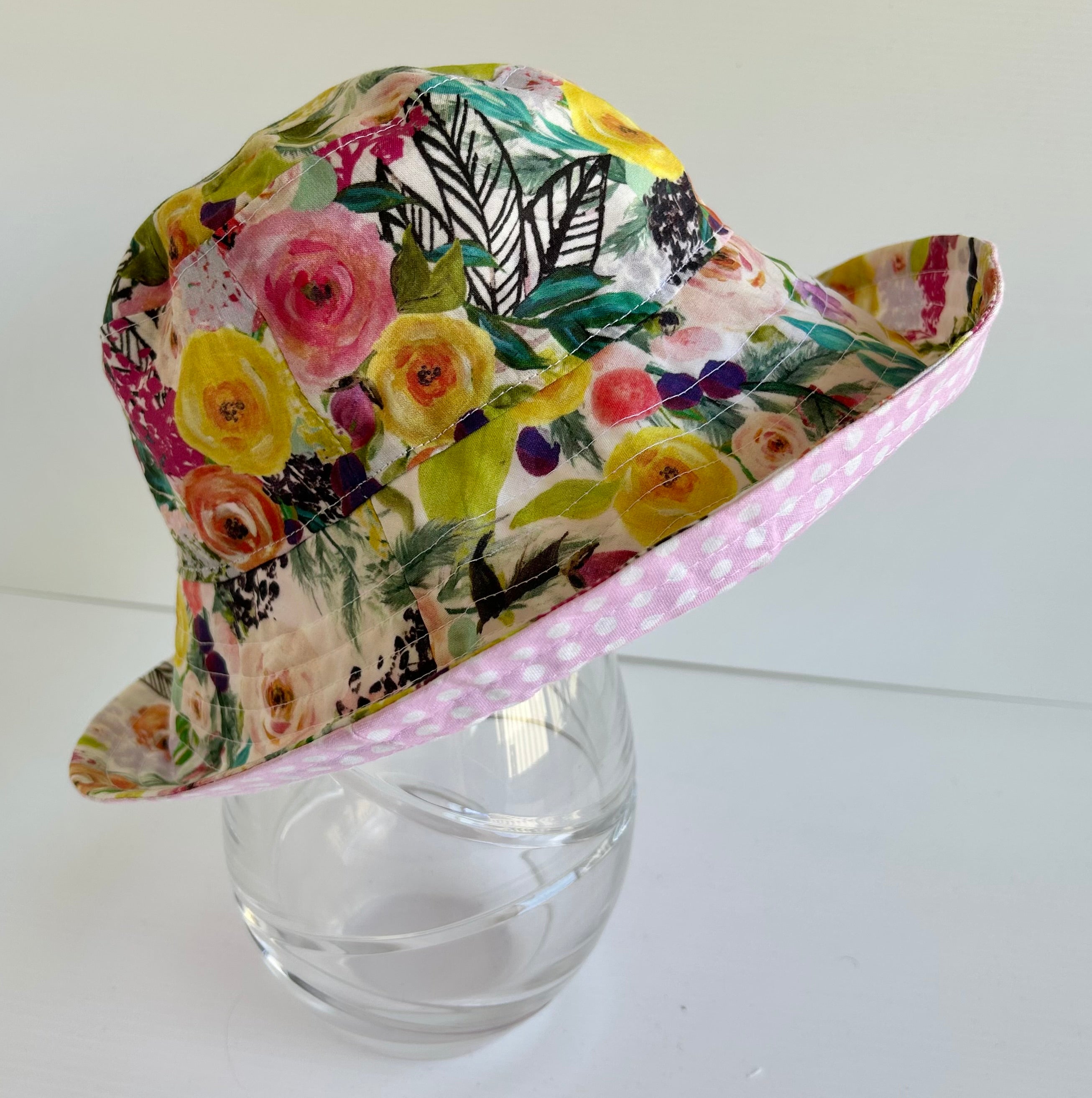 Ready to post- Small size wide brim hats with chin strap- reduced price