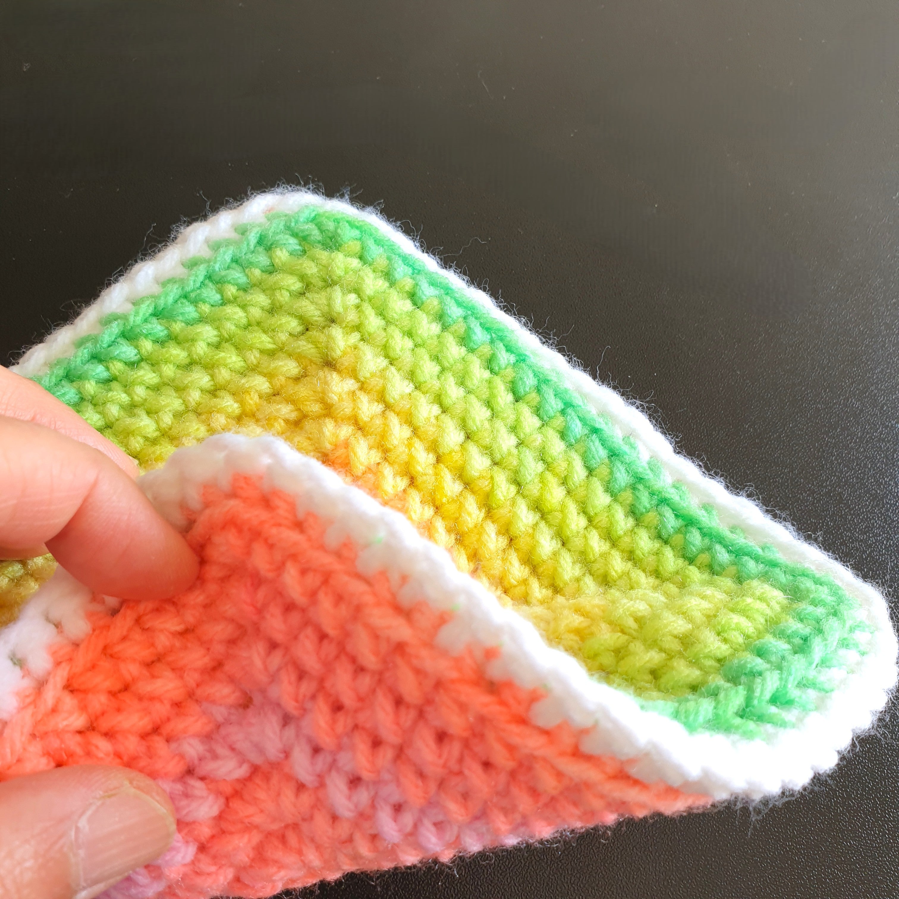 Hand Crochet Colourful Thick Square Coaster : Two Sided ,  Double Sided