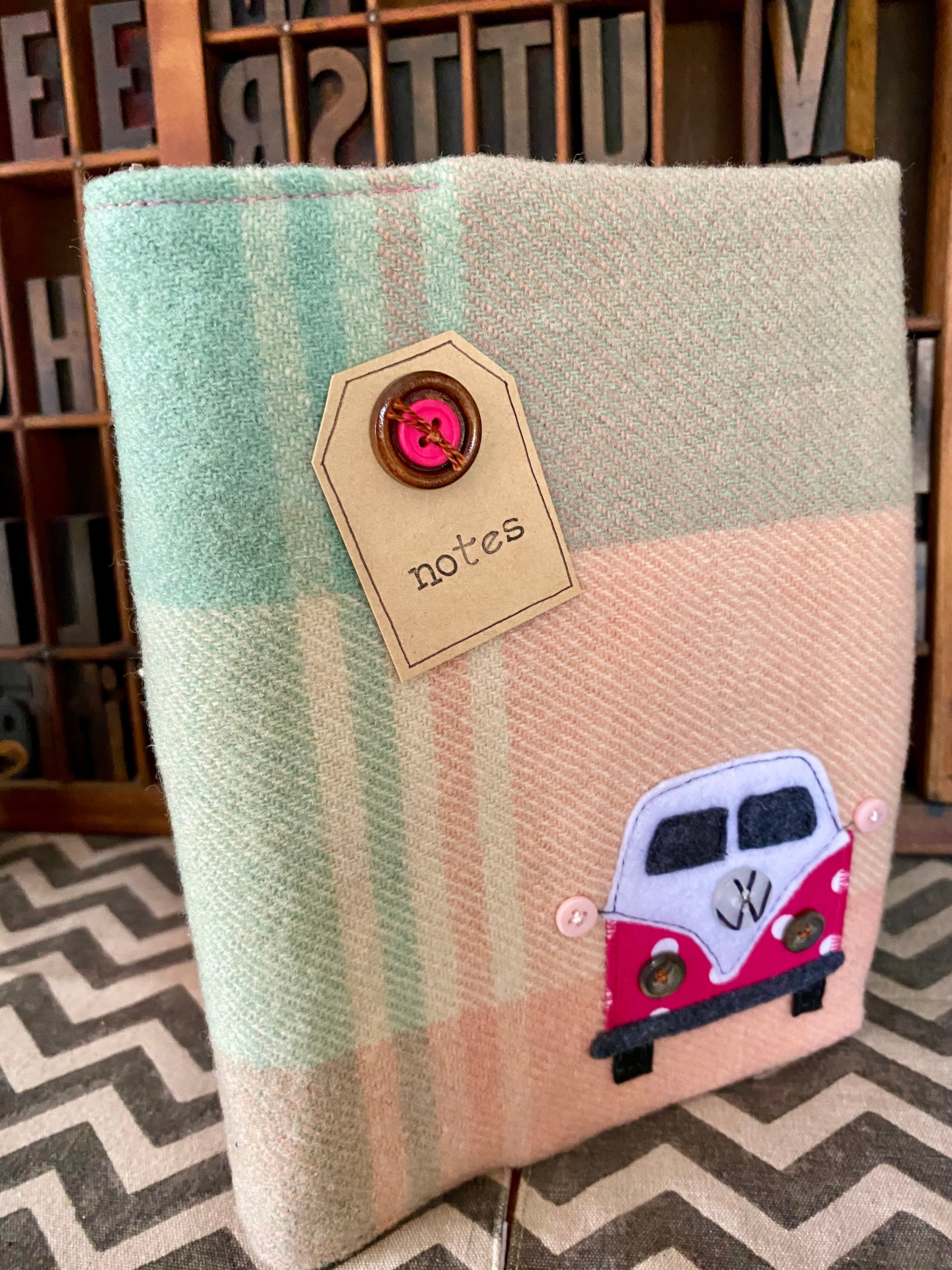 A5 Upcycled Notebook Kombi - Pinks