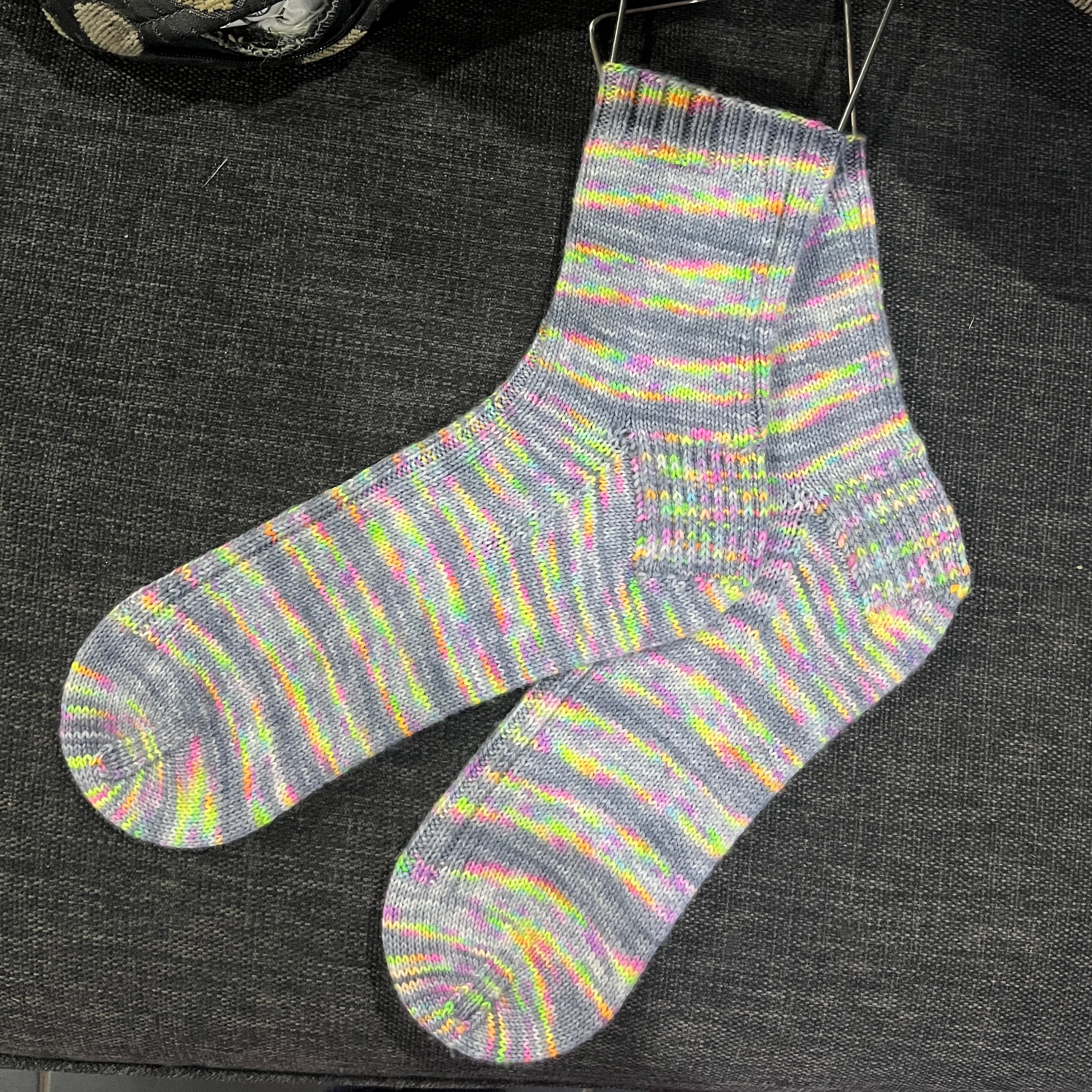 Hand knit socks using Australian hand dyed yarn