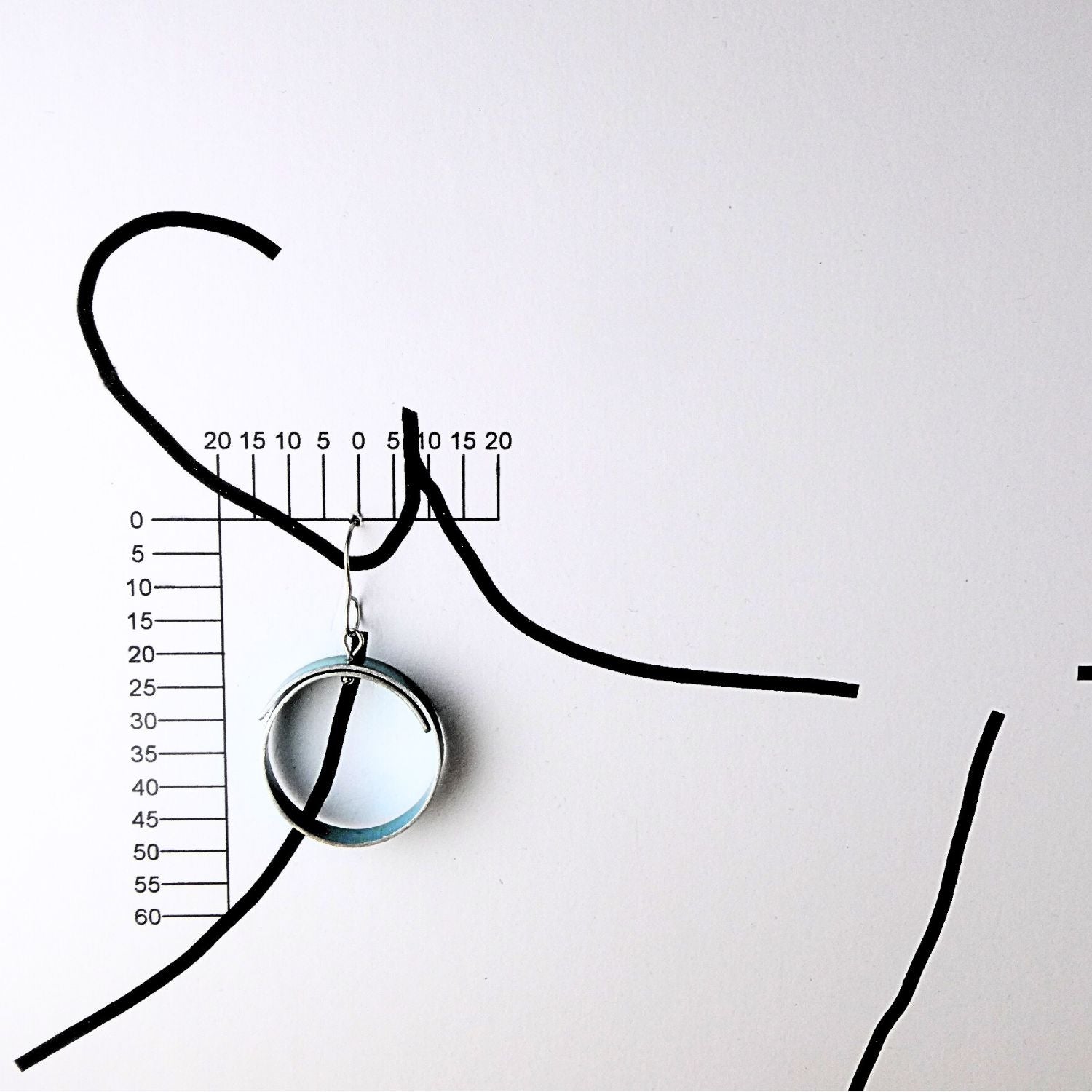 Anodised aluminium earrings hand printed Blue Cloud Collection
