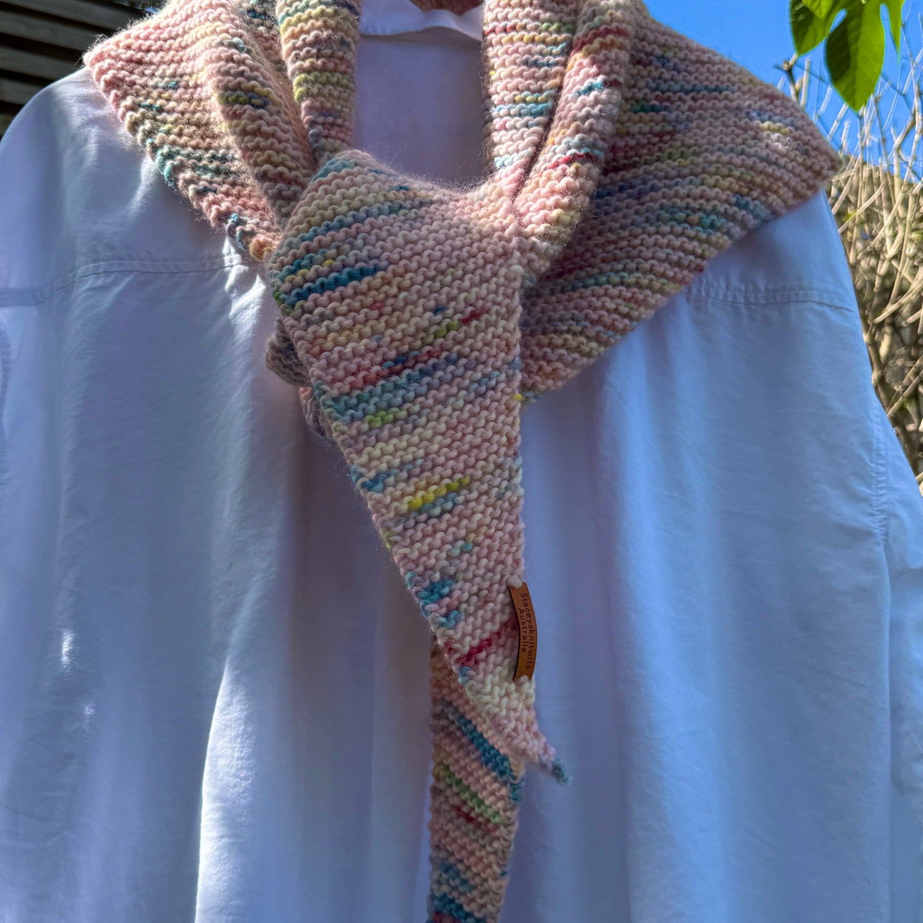 Merino Rainbow Scarf, Peruvian Wool Scarf