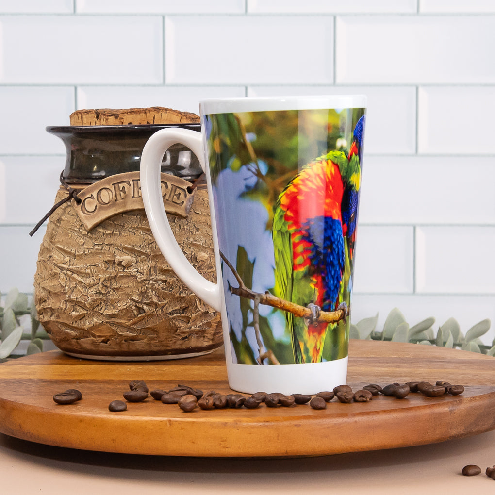 Rainbow Lorikeet - Latte / Coffee Mugs - Native Australian Birds