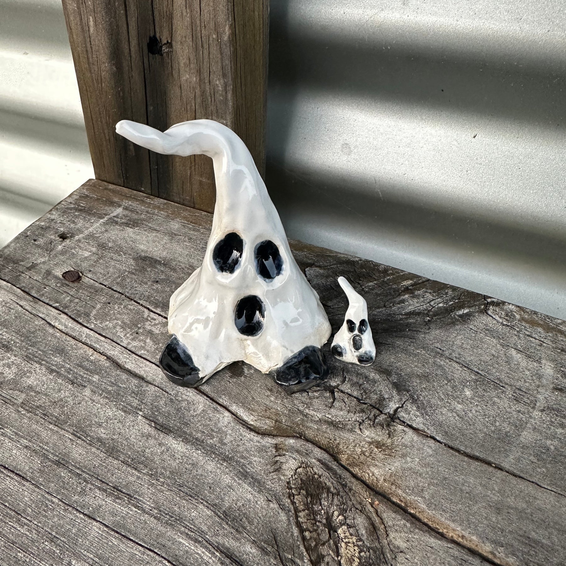 Boo | Handmade Ceramic Ghosts |Pair of Spooks