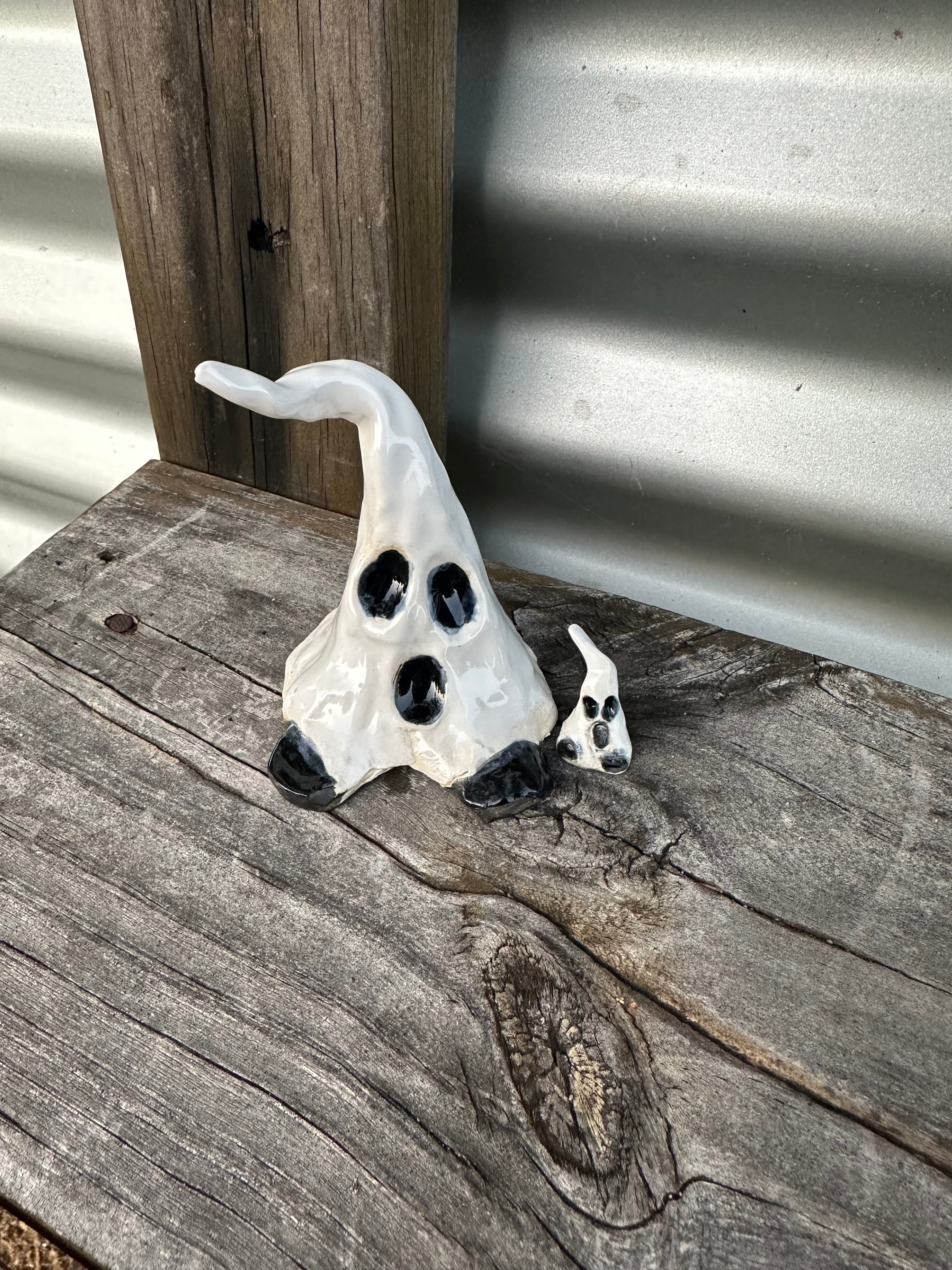 Boo | Handmade Ceramic Ghosts |Pair of Spooks