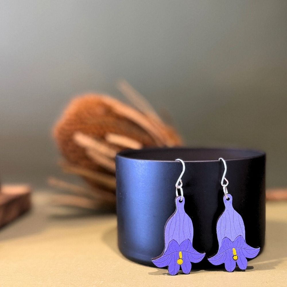 Jacaranda Hand Painted Wood Earrings