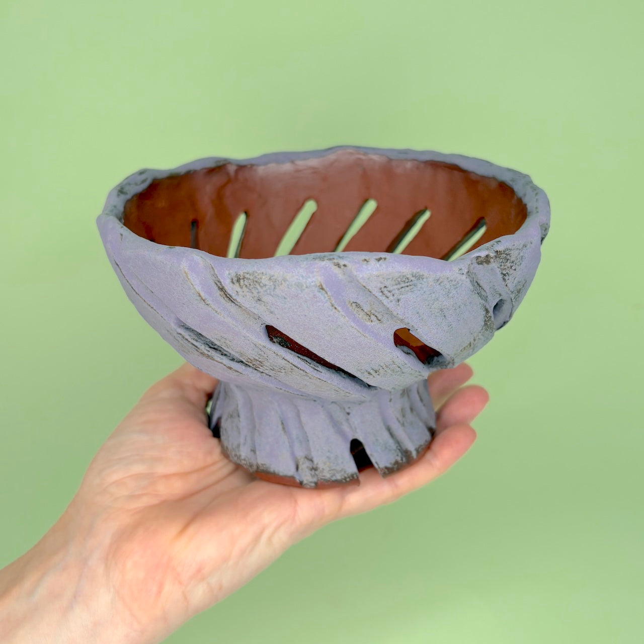 Ceramic carved pedestal orchid pot