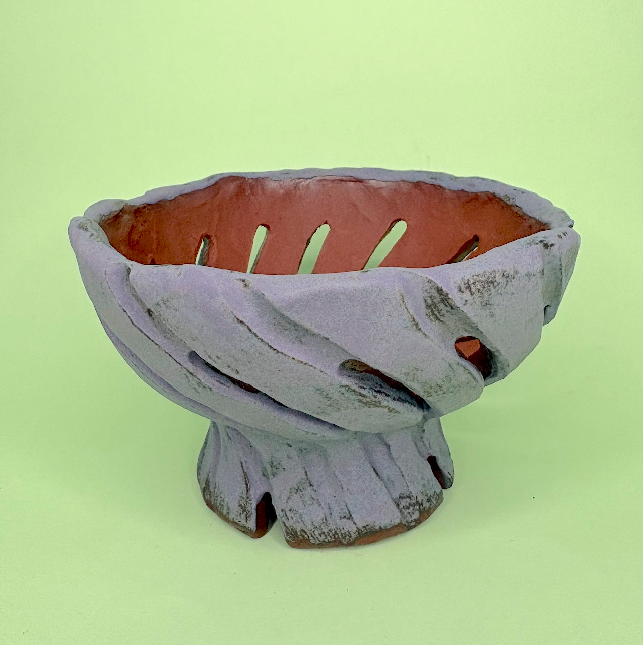 Ceramic carved pedestal orchid pot