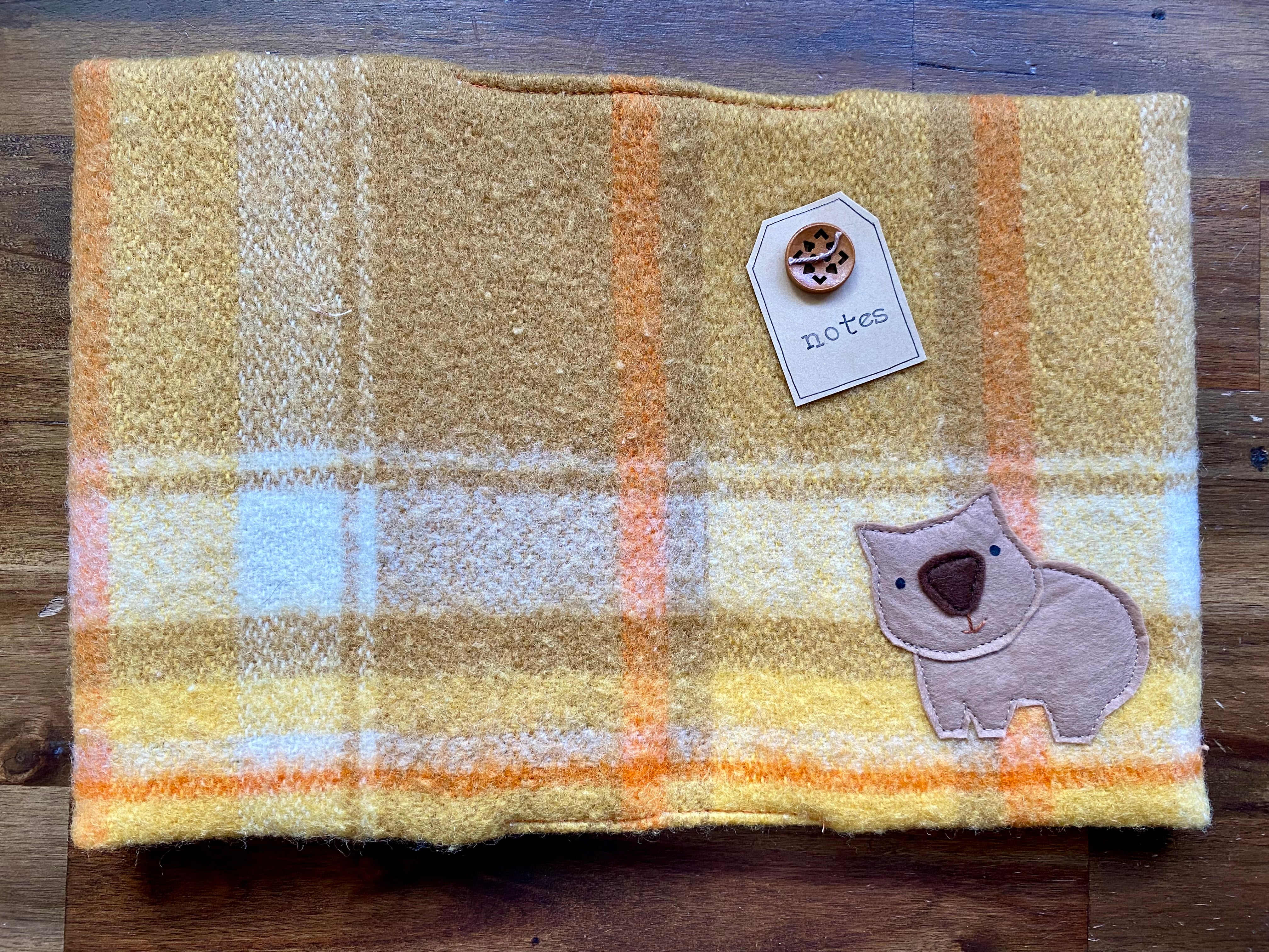 A5 Upcycled Notebook Wombat - Orange