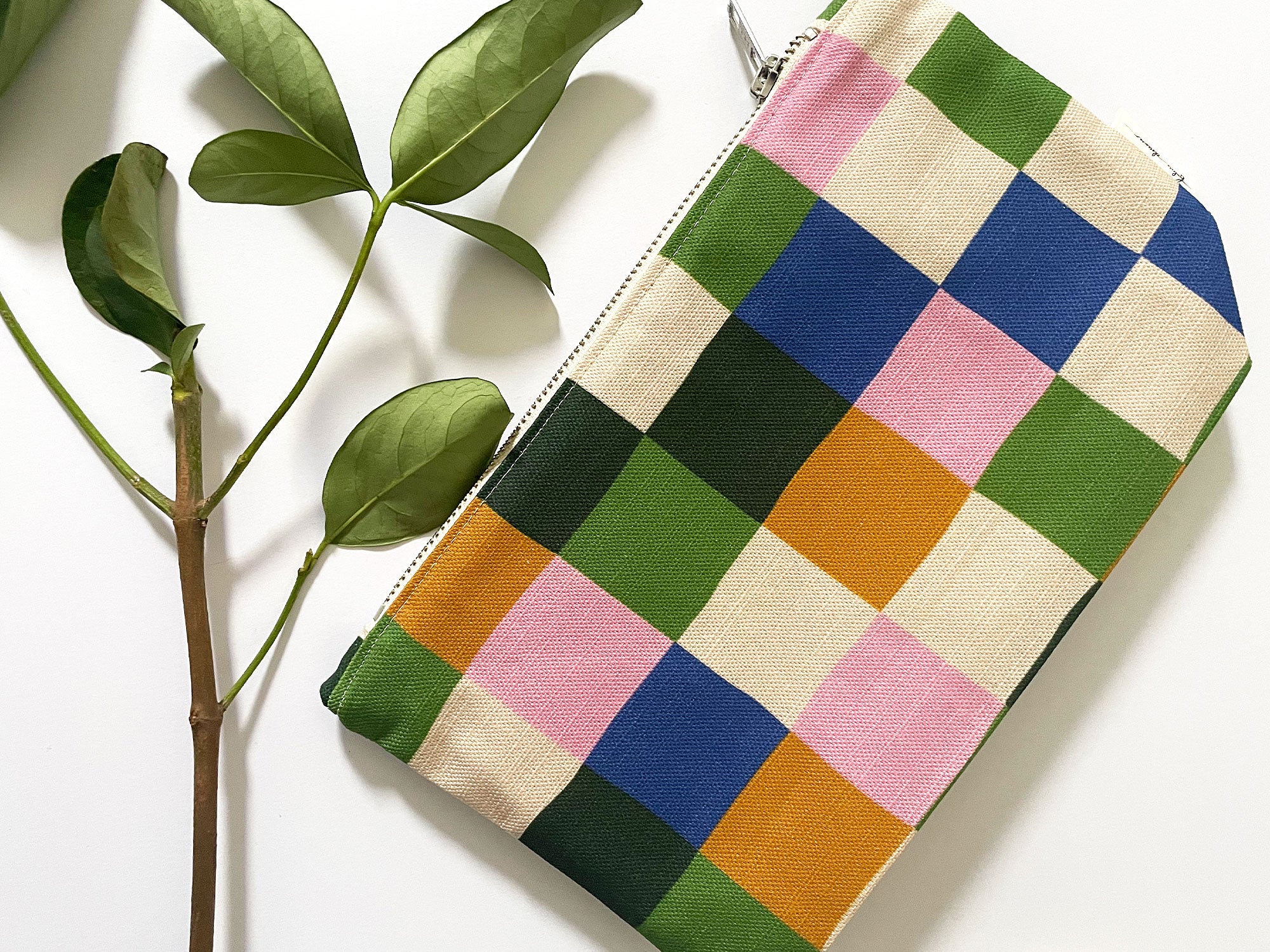 Handmade Make-up, Travel, Clutch Zip Purse - Picnic (Dark)