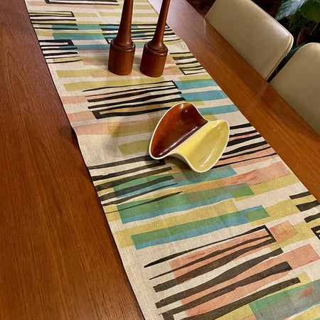 Table runner - Turquoise lime and red stripes