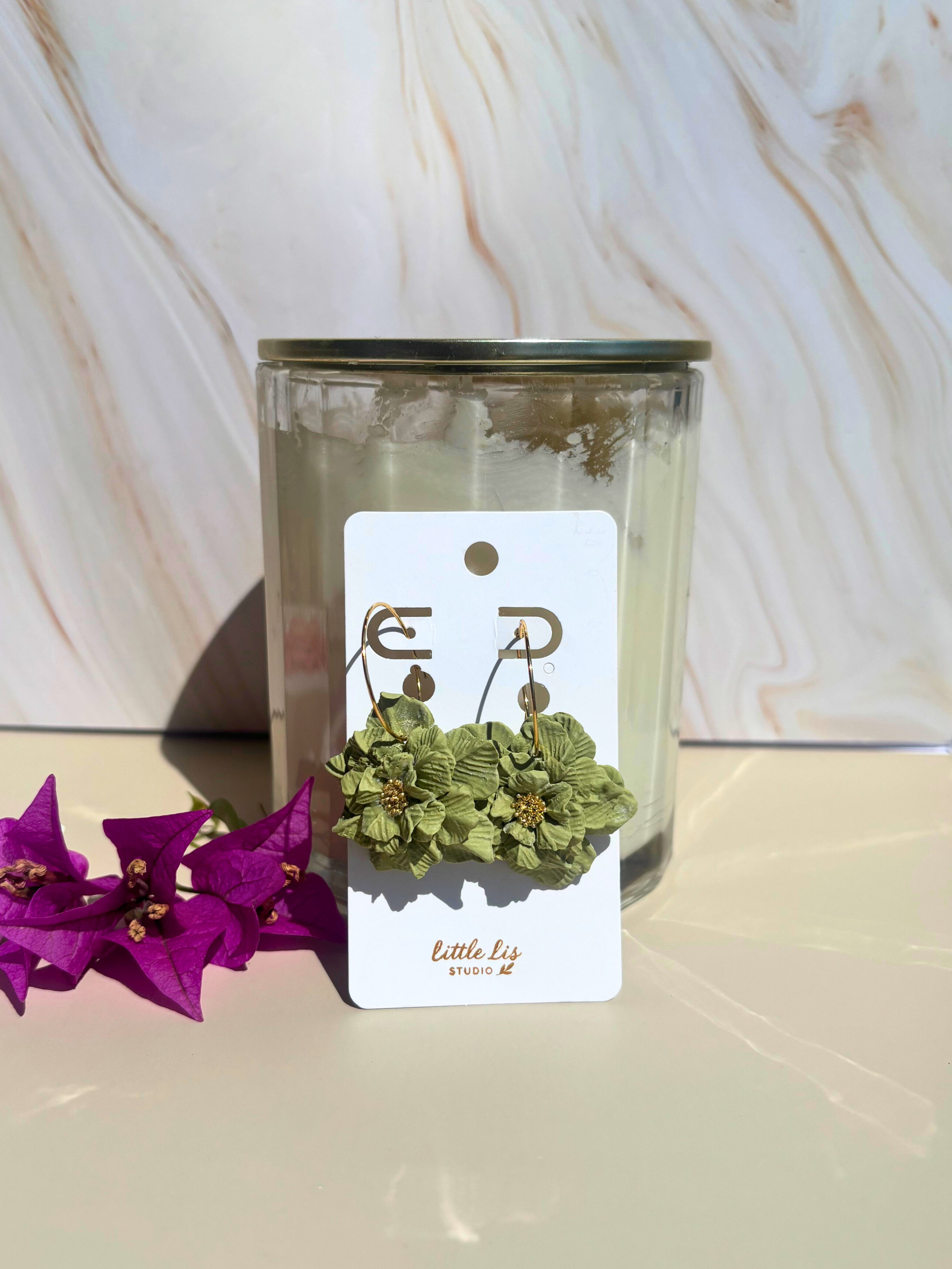 "Tilly" Floral Hoop Earrings