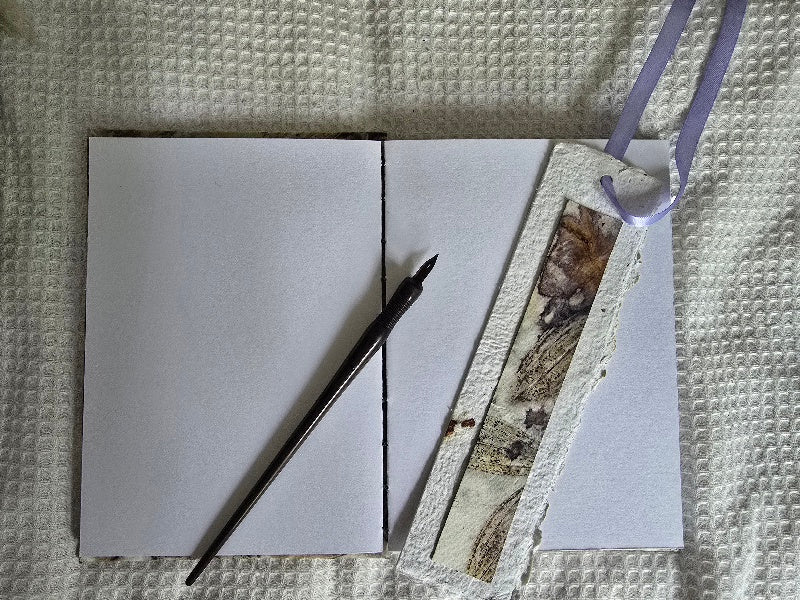 Handmade Coptic Stitched Journal – Botanical Eco Printed Original Art Cover