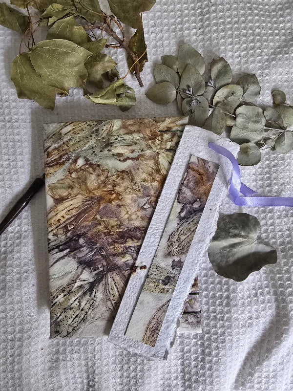 Handmade Coptic Stitched Journal – Botanical Eco Printed Original Art Cover