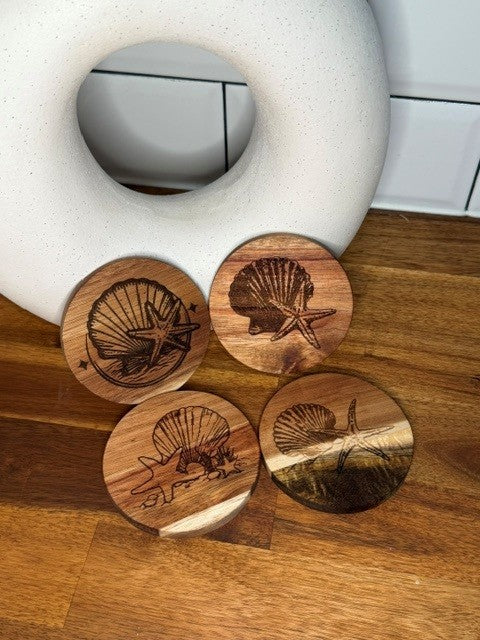 Timber Coasters set of 4
