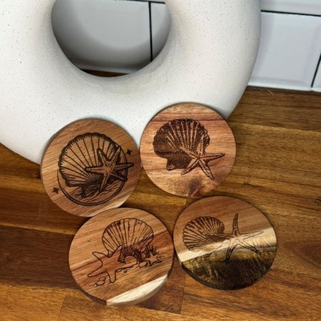 Timber Coasters set of 4