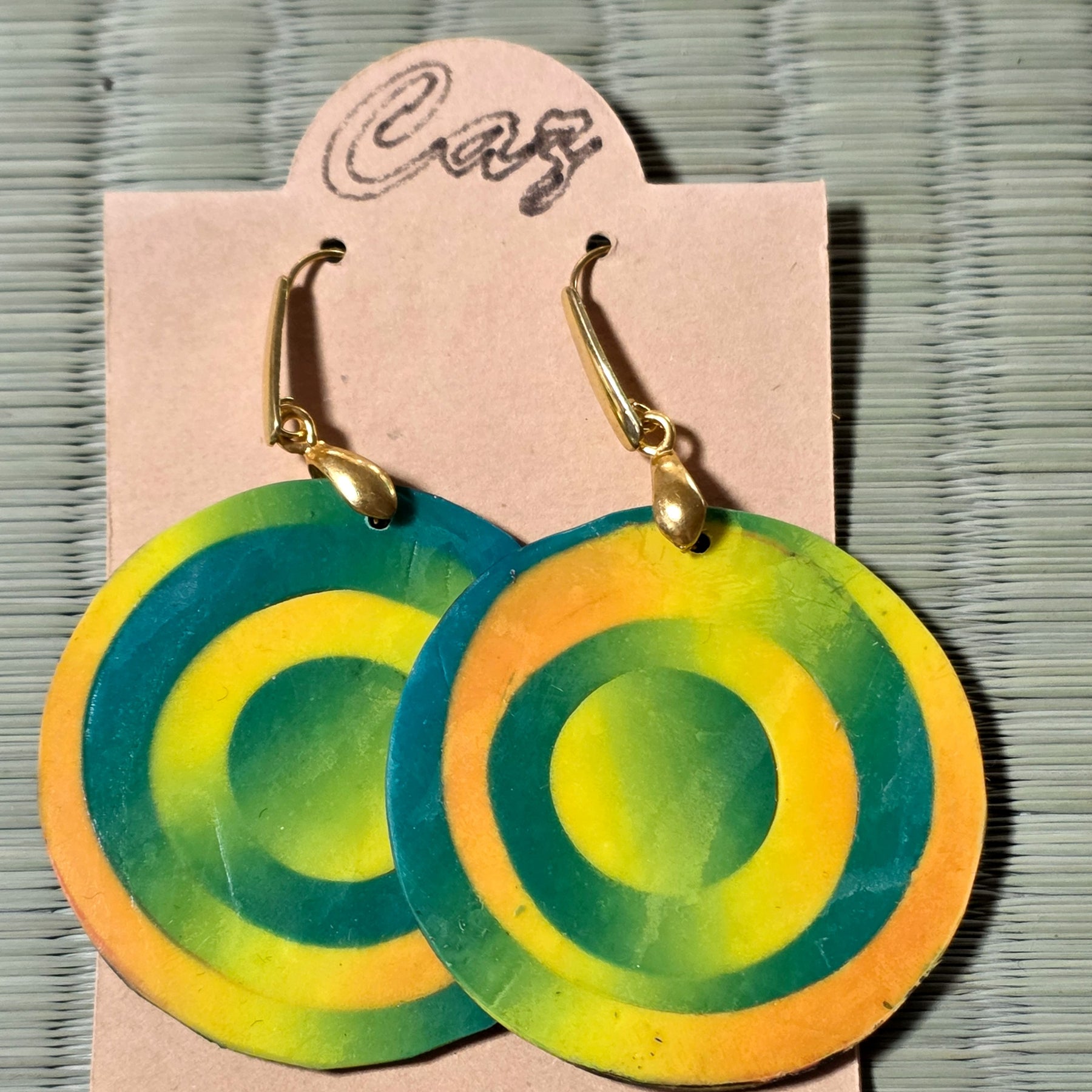 Round circle dangle earrings