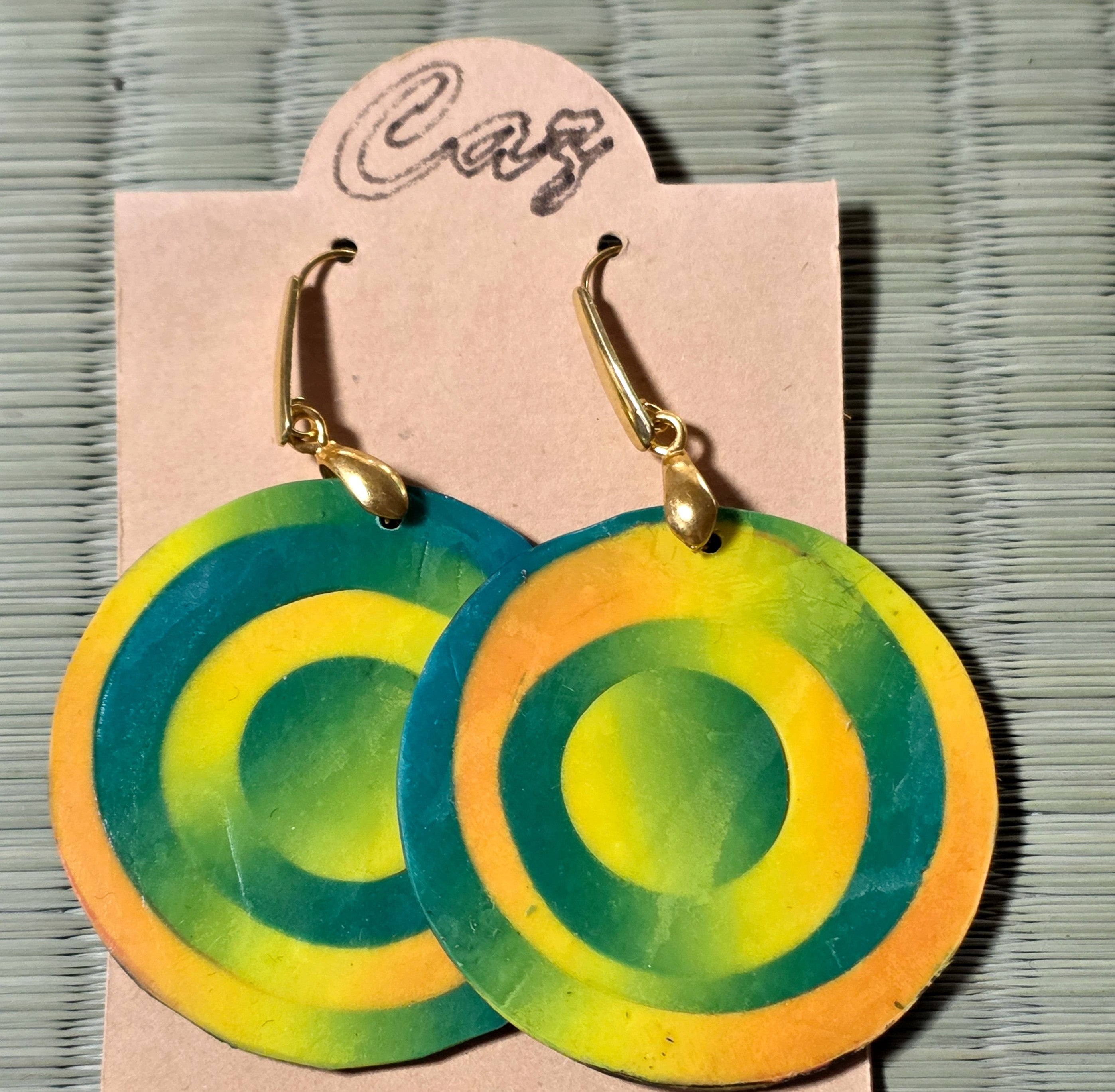 Round circle dangle earrings