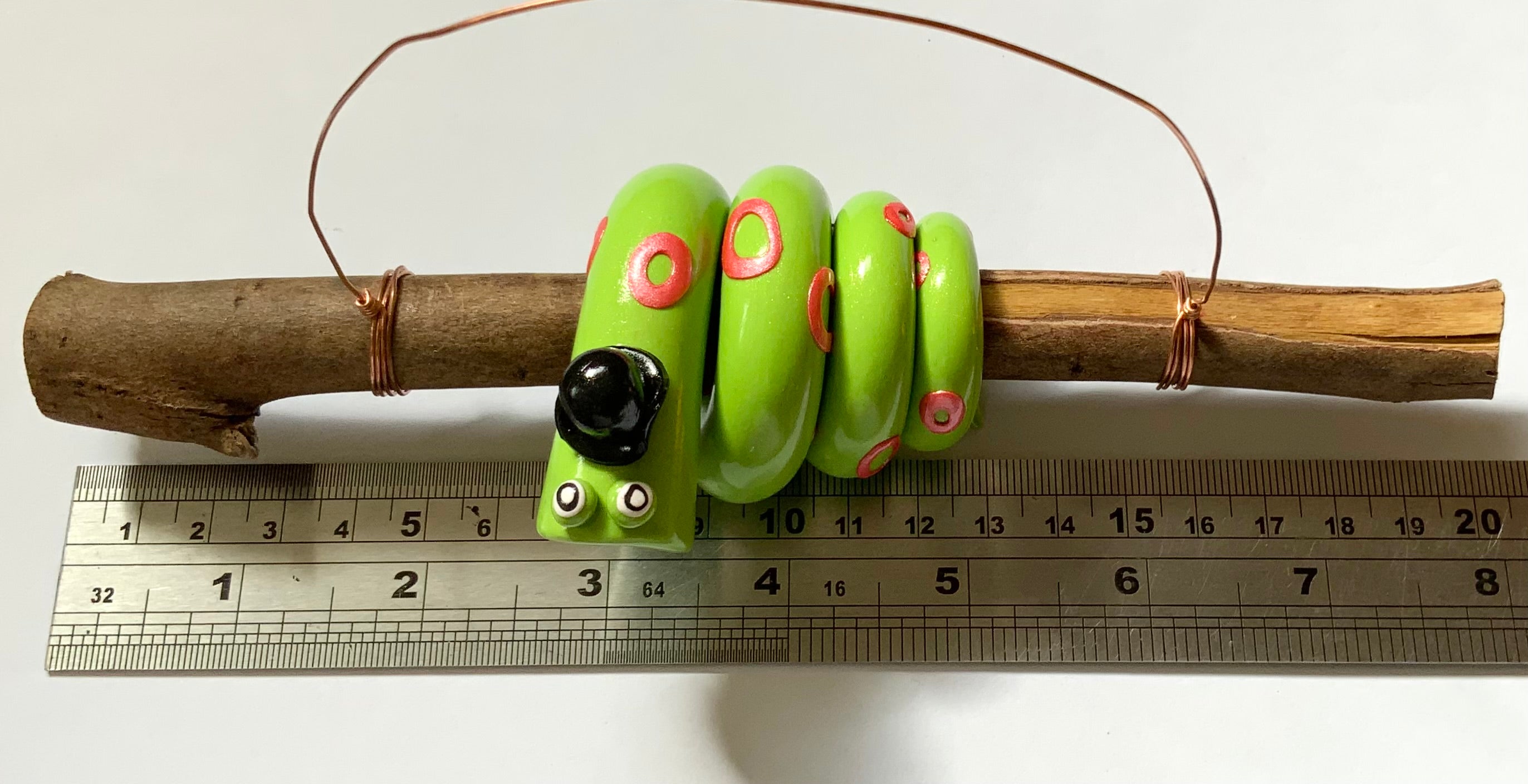 Monsieur Claude | Handmade Hanging Wall Decor | Polymer Clay on Gum Branch