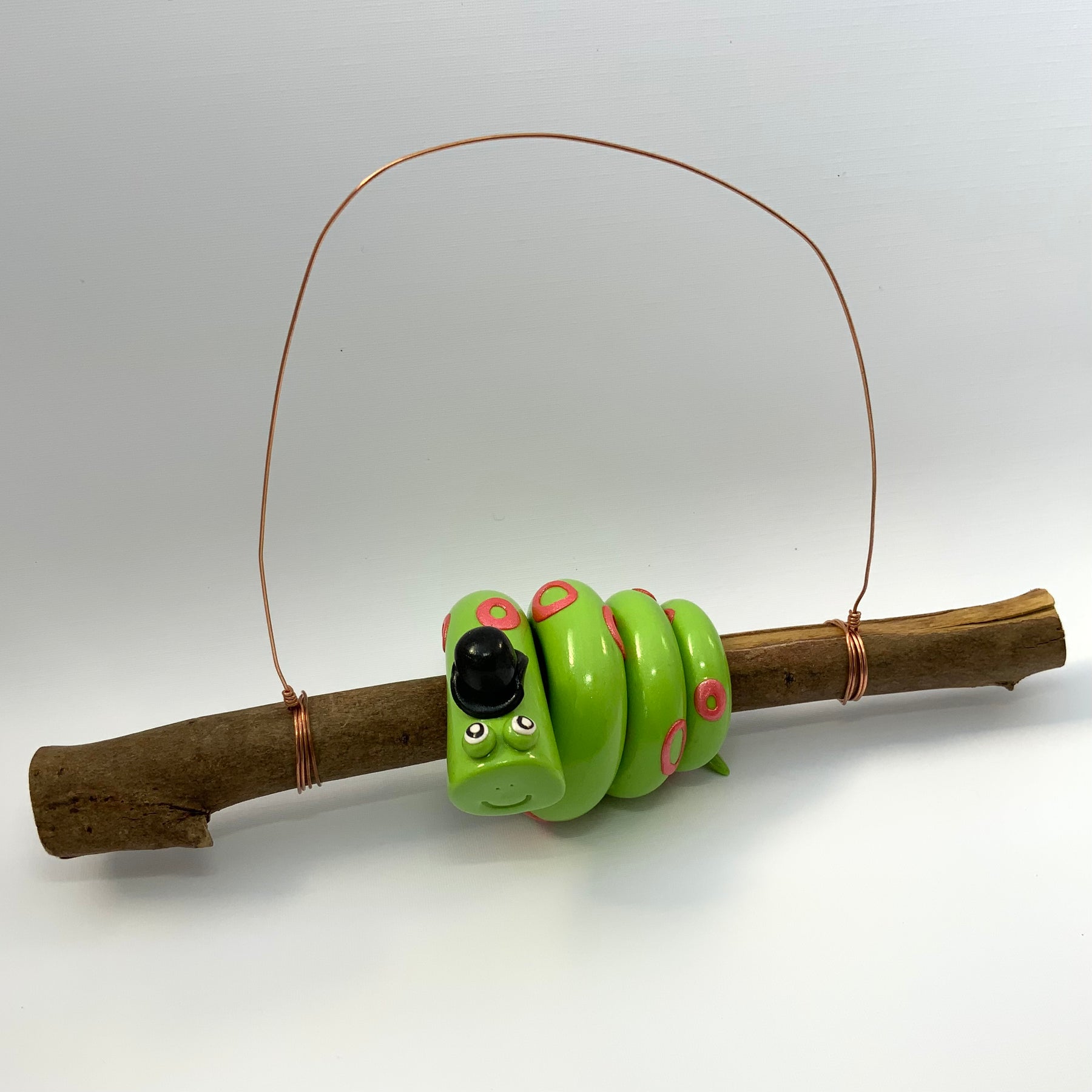 Monsieur Claude | Handmade Hanging Wall Decor | Polymer Clay on Gum Branch