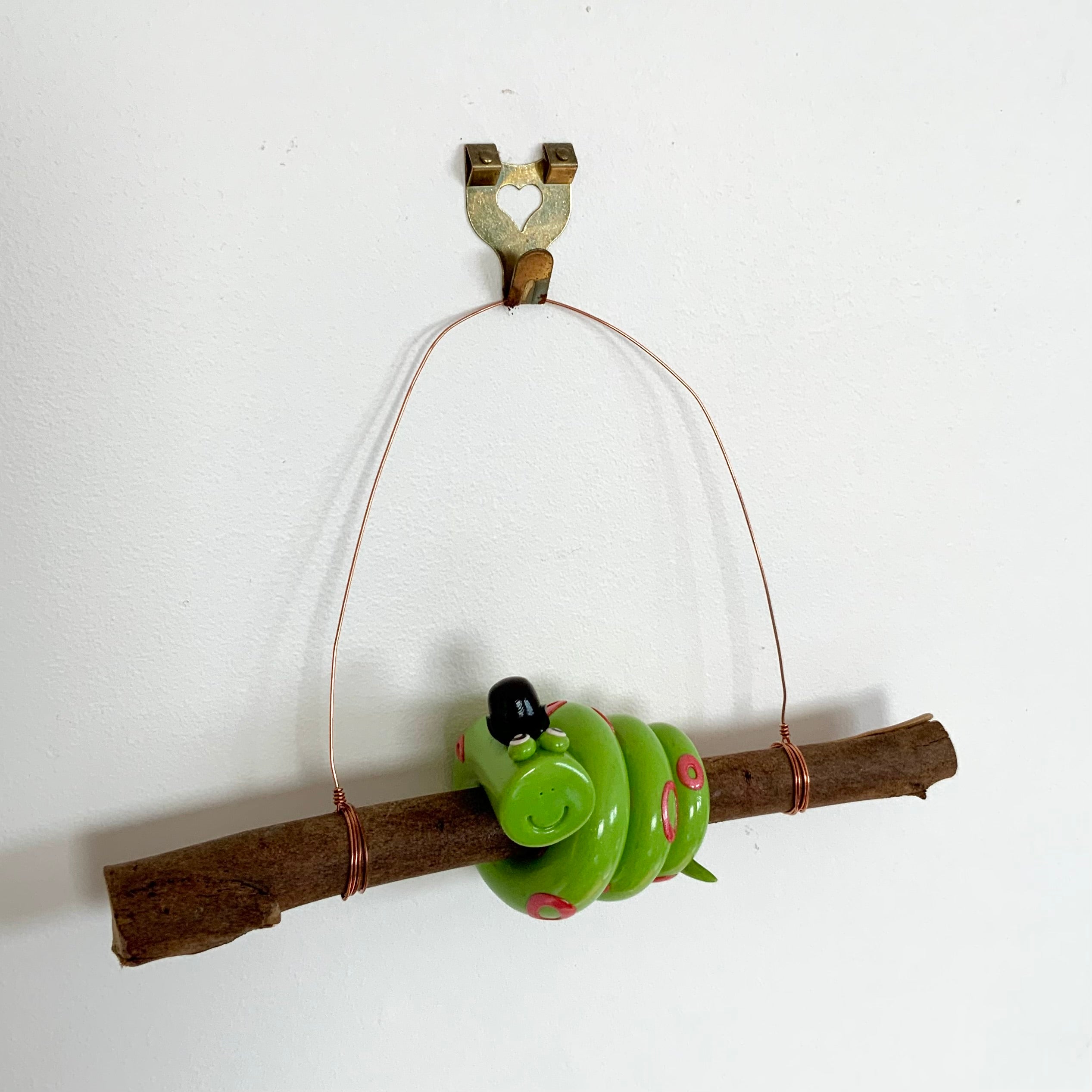 Monsieur Claude | Handmade Hanging Wall Decor | Polymer Clay on Gum Branch