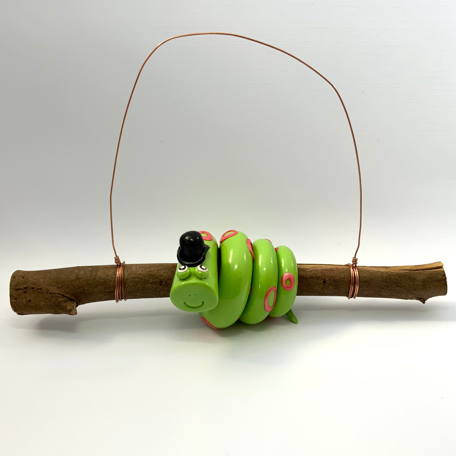 Monsieur Claude | Handmade Hanging Wall Decor | Polymer Clay on Gum Branch