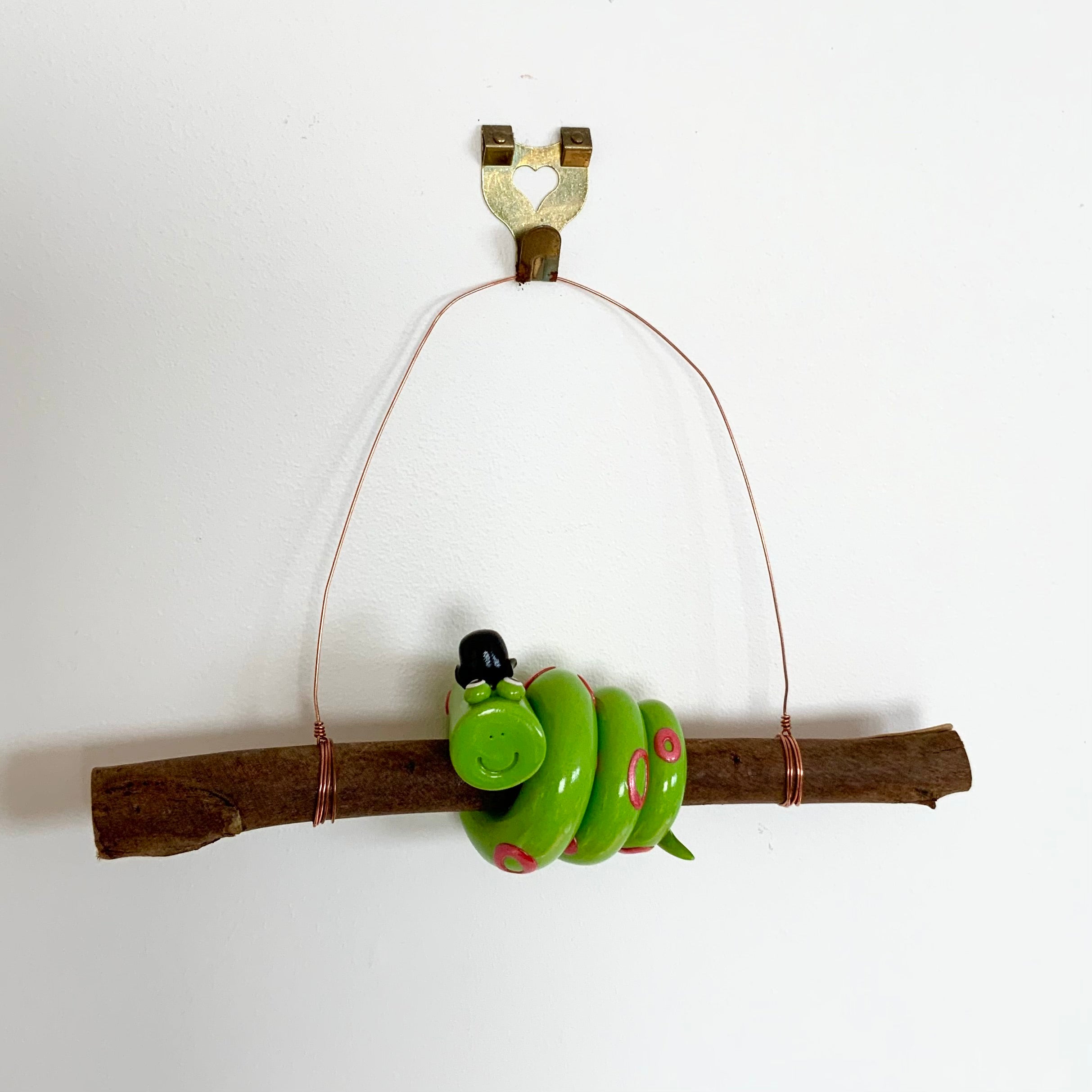 Monsieur Claude | Handmade Hanging Wall Decor | Polymer Clay on Gum Branch