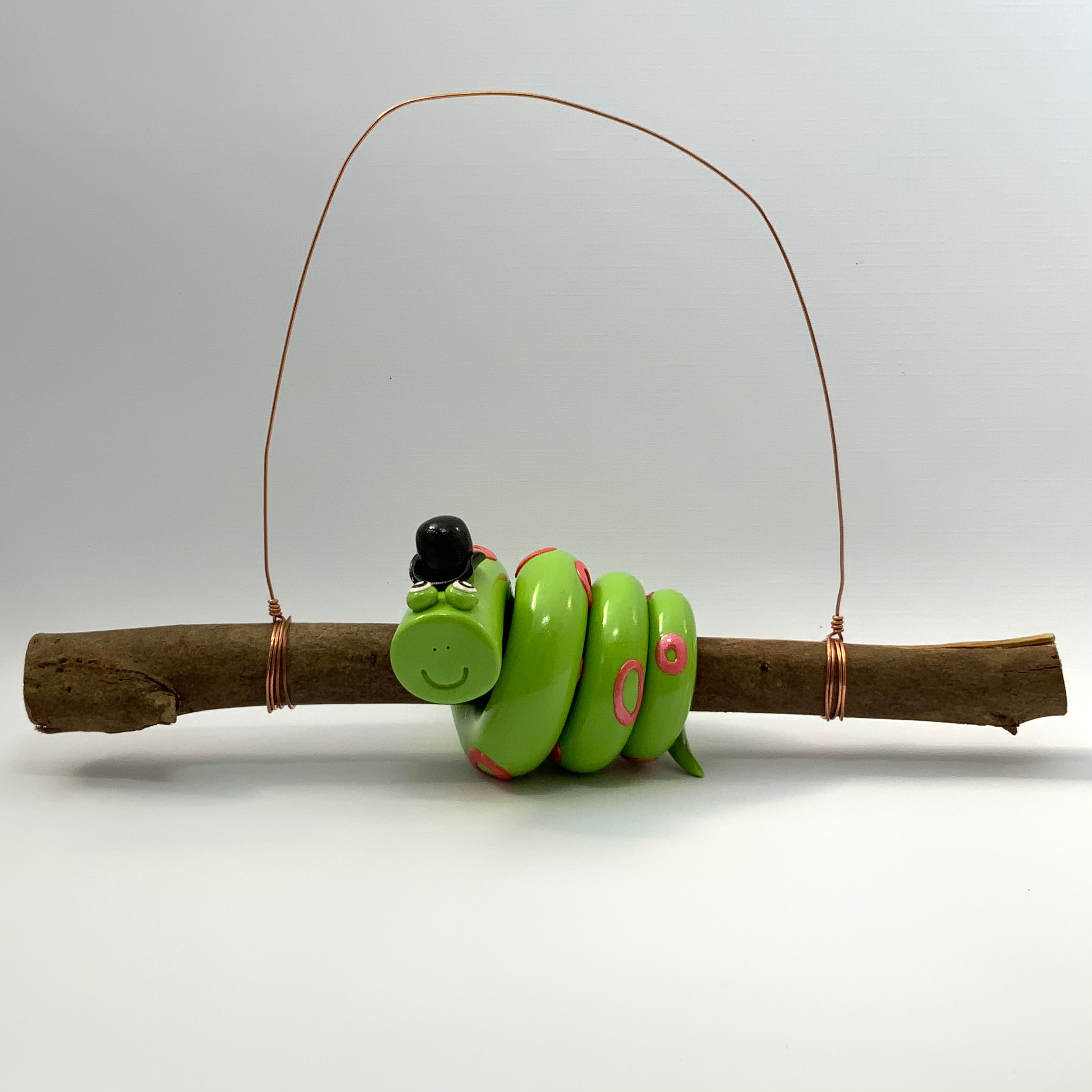Monsieur Claude | Handmade Hanging Wall Decor | Polymer Clay on Gum Branch