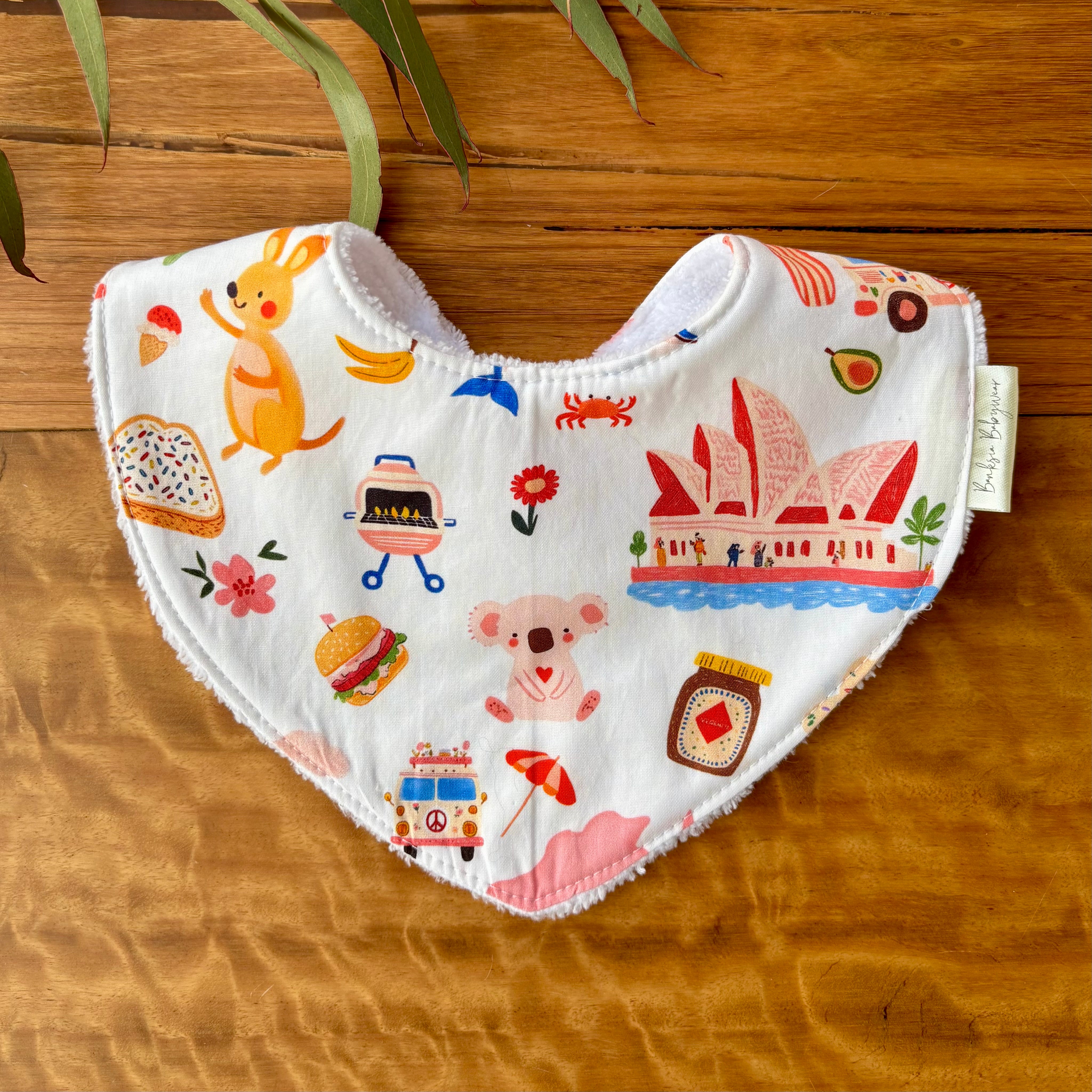 Baby Bib and Burp Cloth Set | Aussie All Over | Ready to Ship