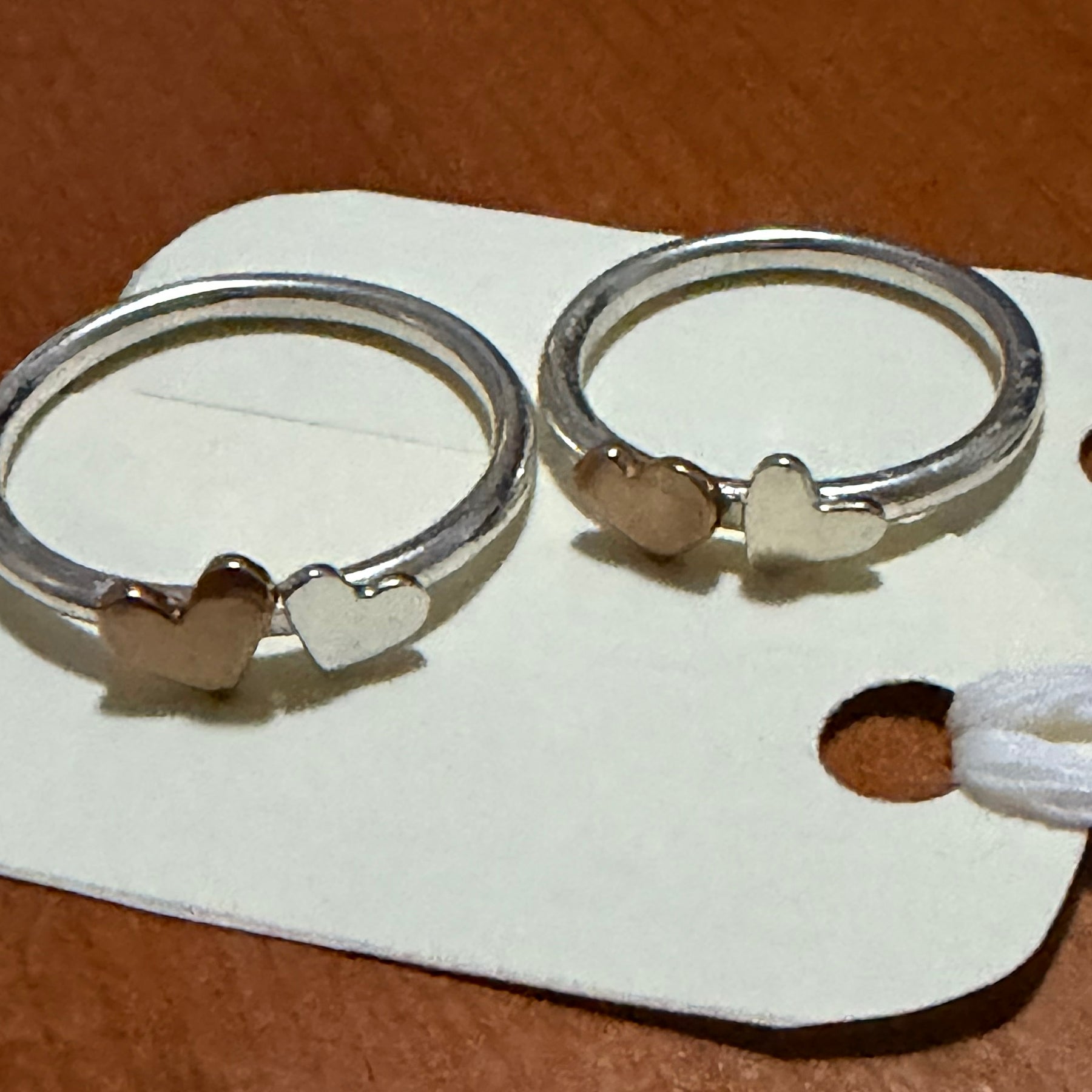 Two Hearts Ring Bronze and Sterling Silver