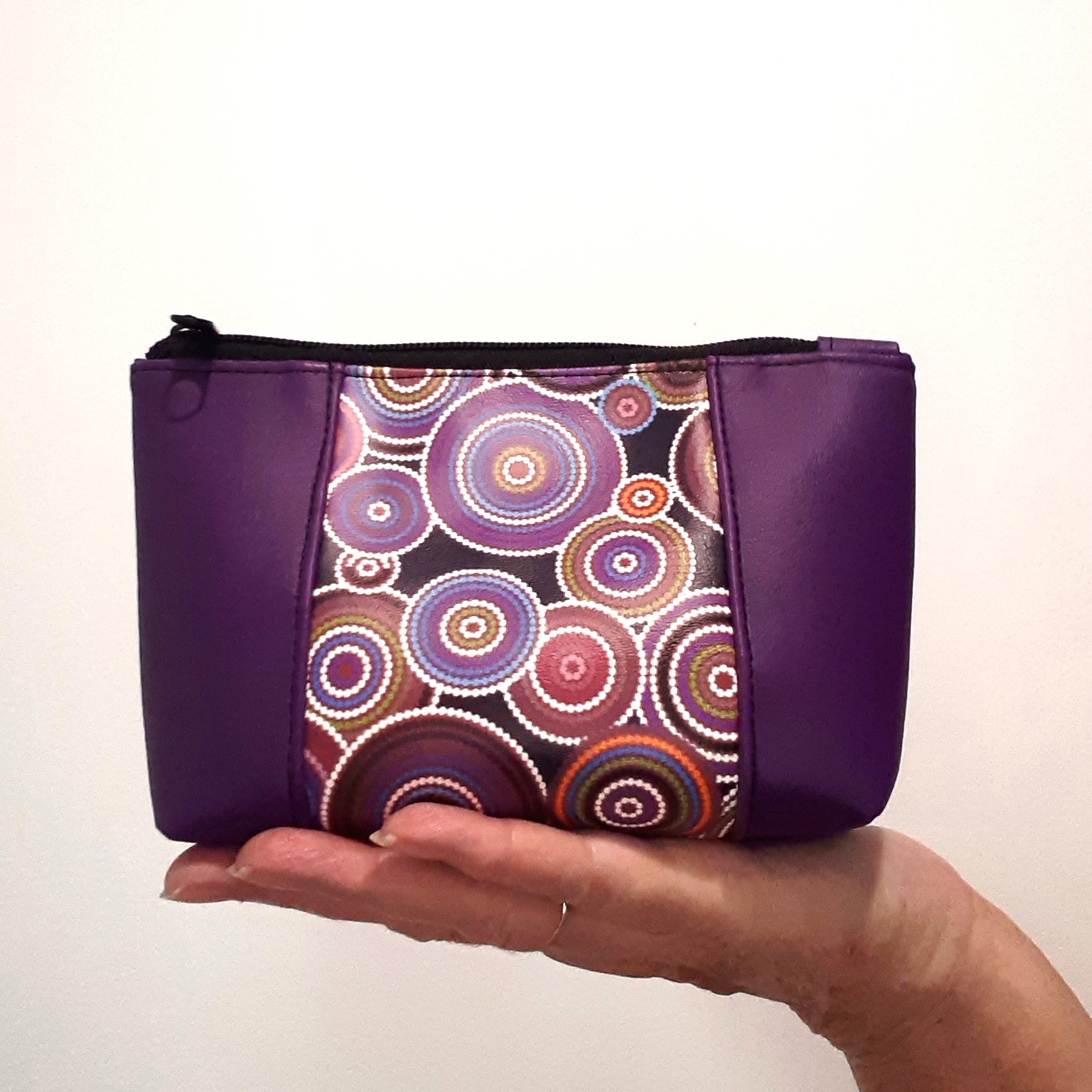Rings of Circles - Wedge Shaped Zippered Pouch
