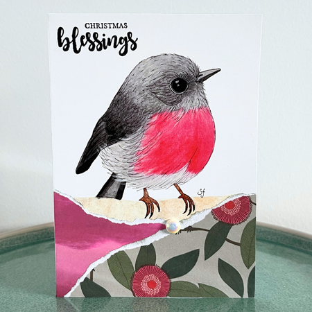 Christmas card - wrens and robins (choice of options)