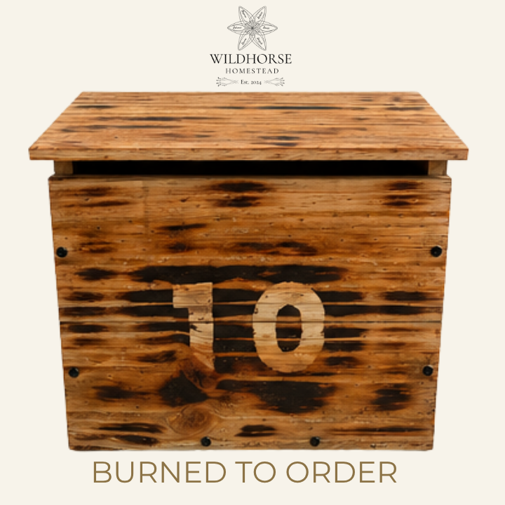 Rustic Burned Letter Box | Handmade from Reclaimed Timber