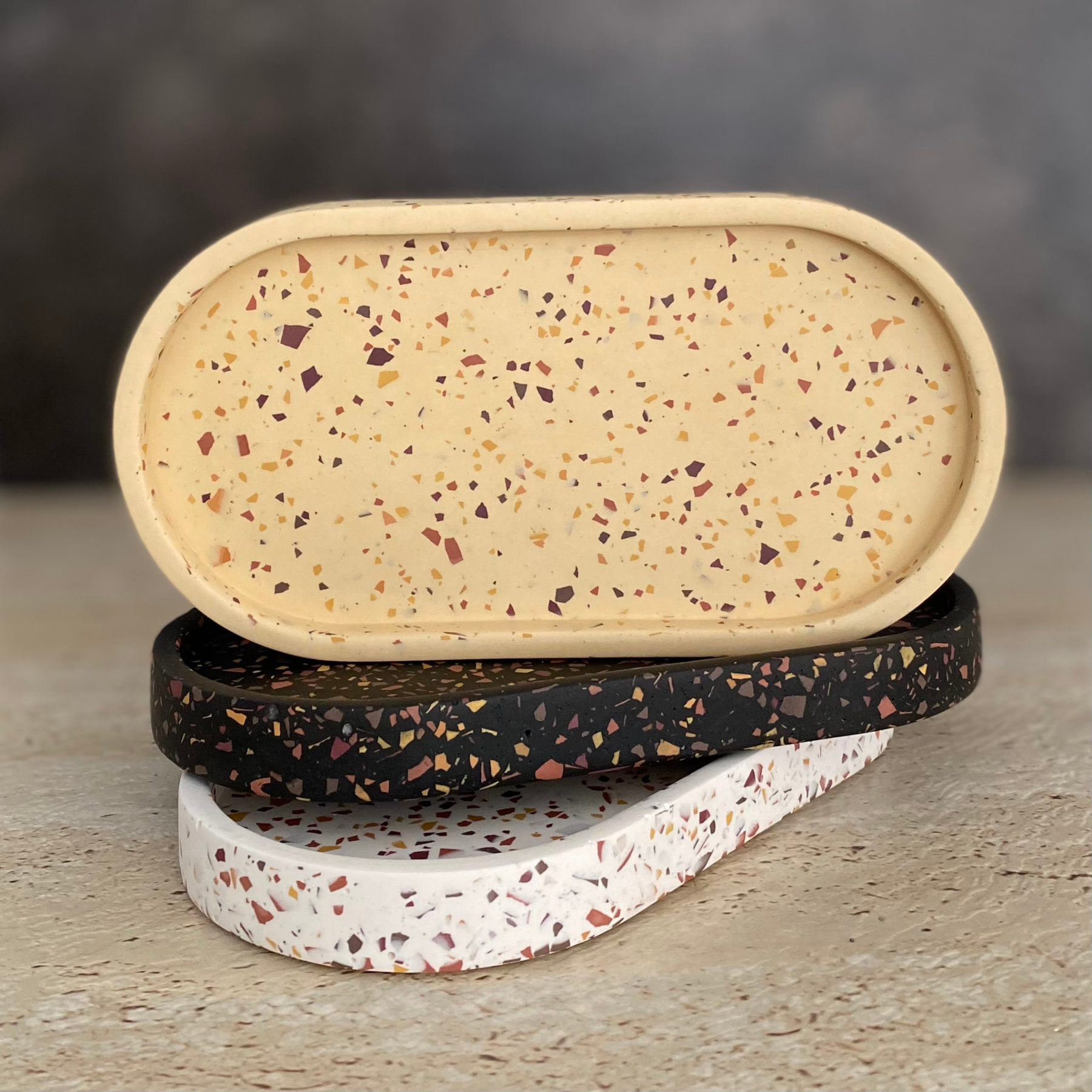 Oval trays - Small and Large | Terrazzo home decor