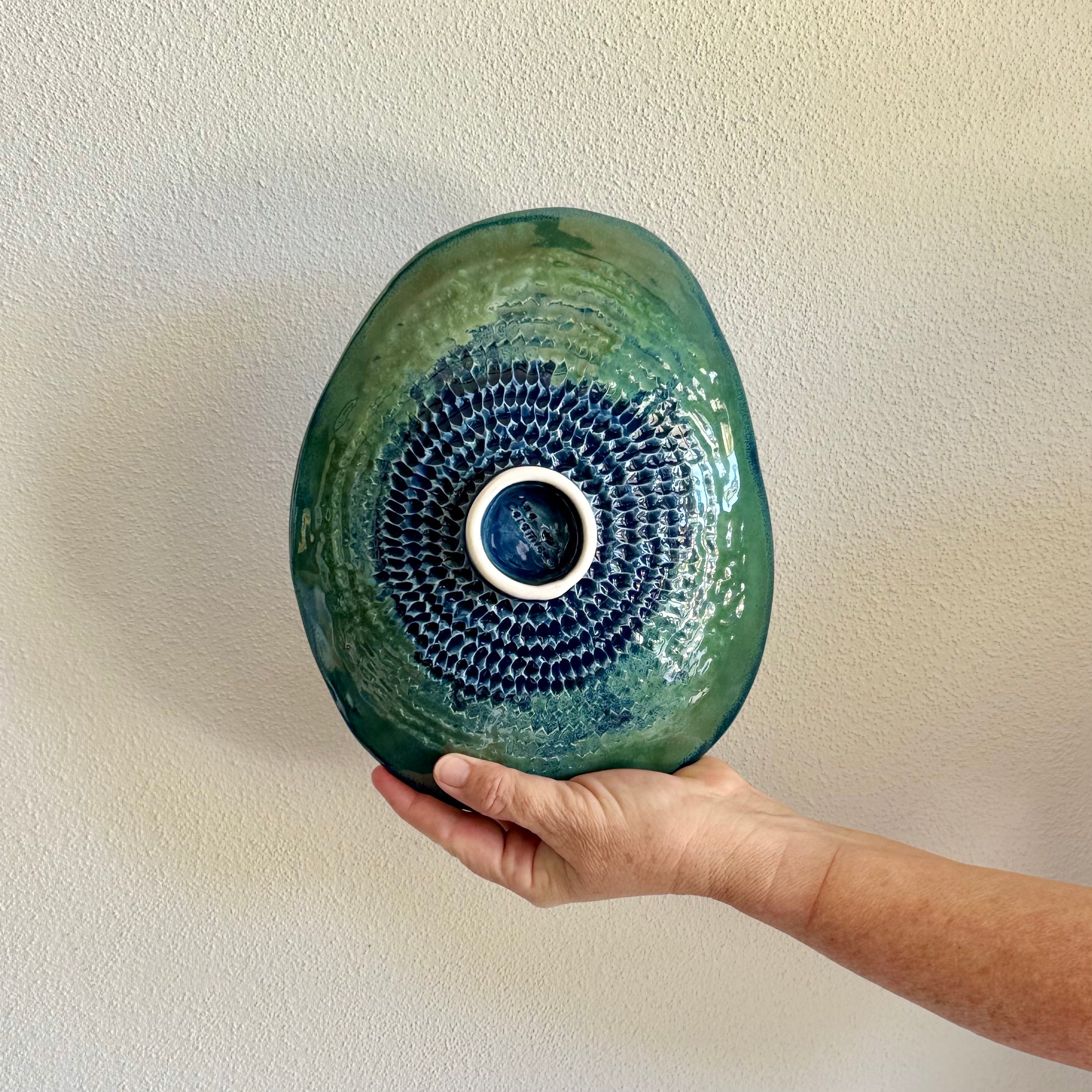 Tidal Drift Bowls | Hand Carved Organic Ceramic Bowls | Shallow Oval Shaped