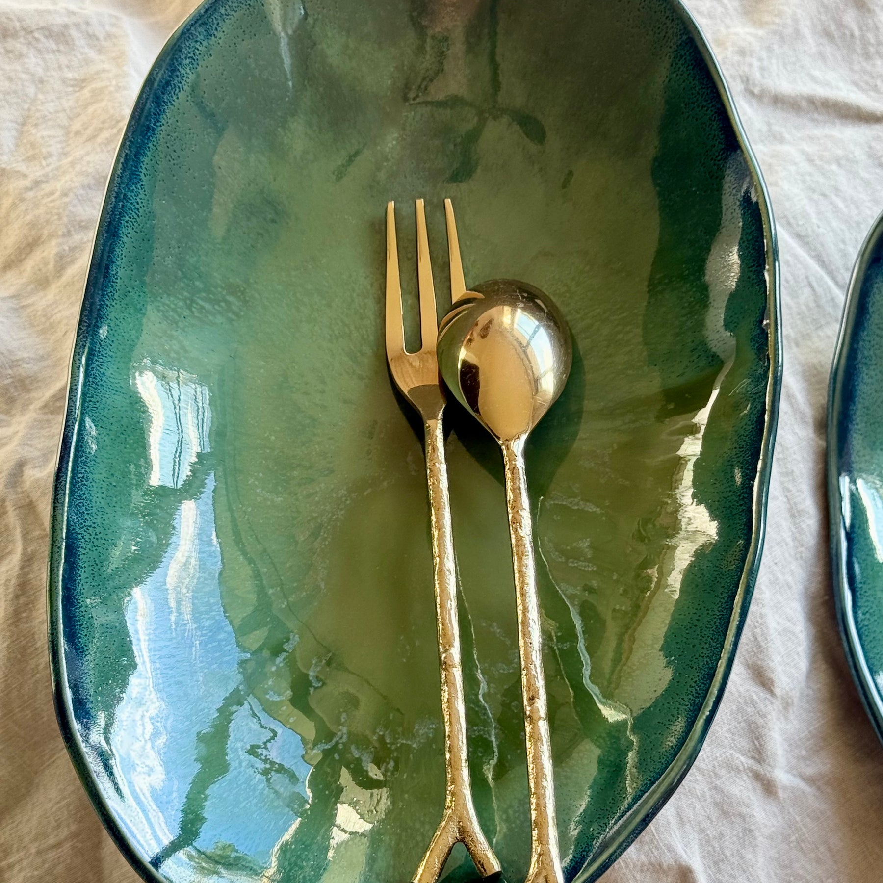 Tidal Drift Bowls | Hand Carved Organic Ceramic Bowls | Shallow Oval Shaped