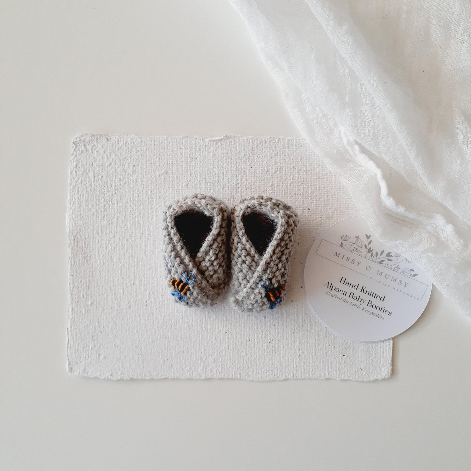 Hand Knitted Merino Australian Alpaca Wool Baby Booties: Newborn, Preemie, Baby Shower Gift
