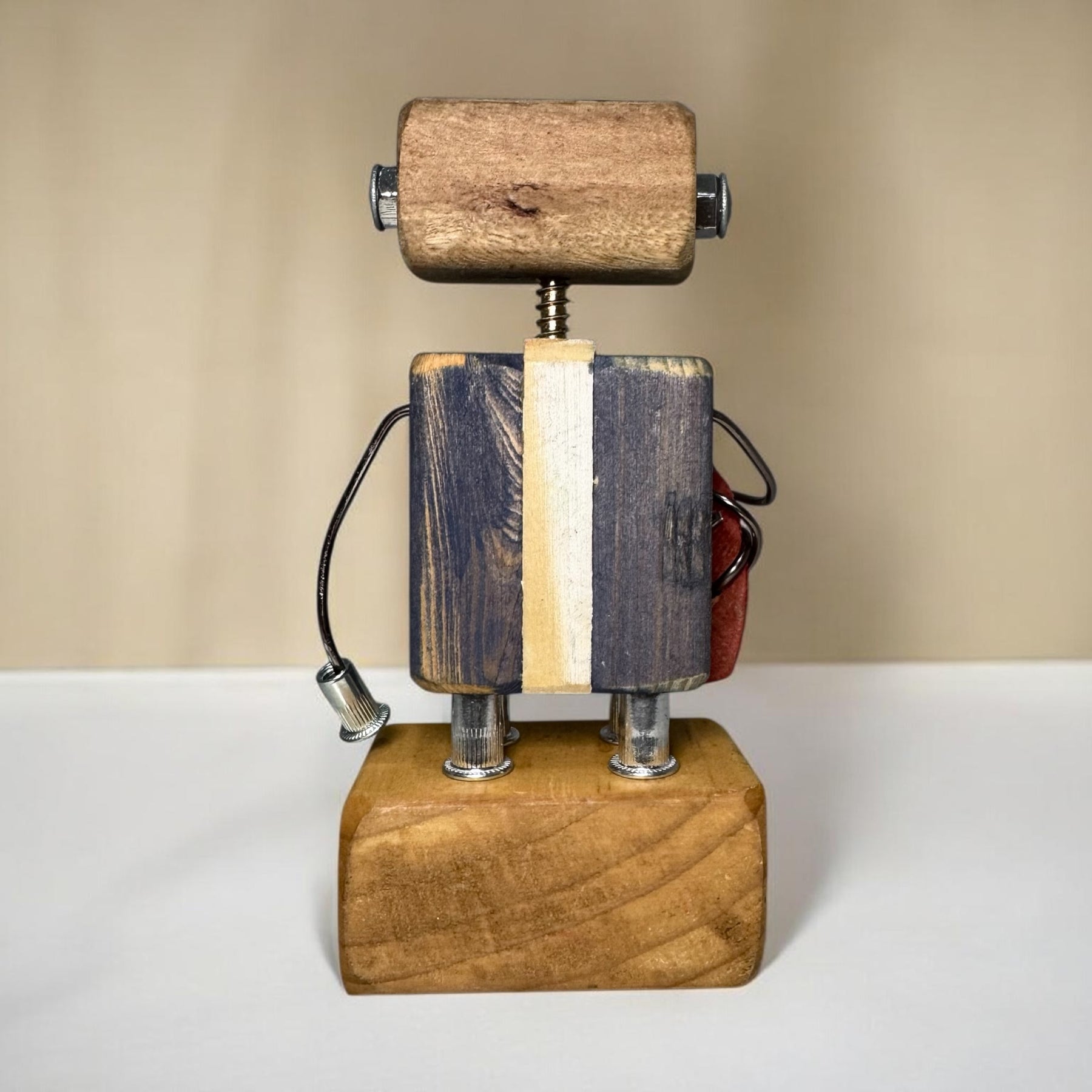 Frederick T-10 - Wooden Footy Robot Trophy (Customisable)