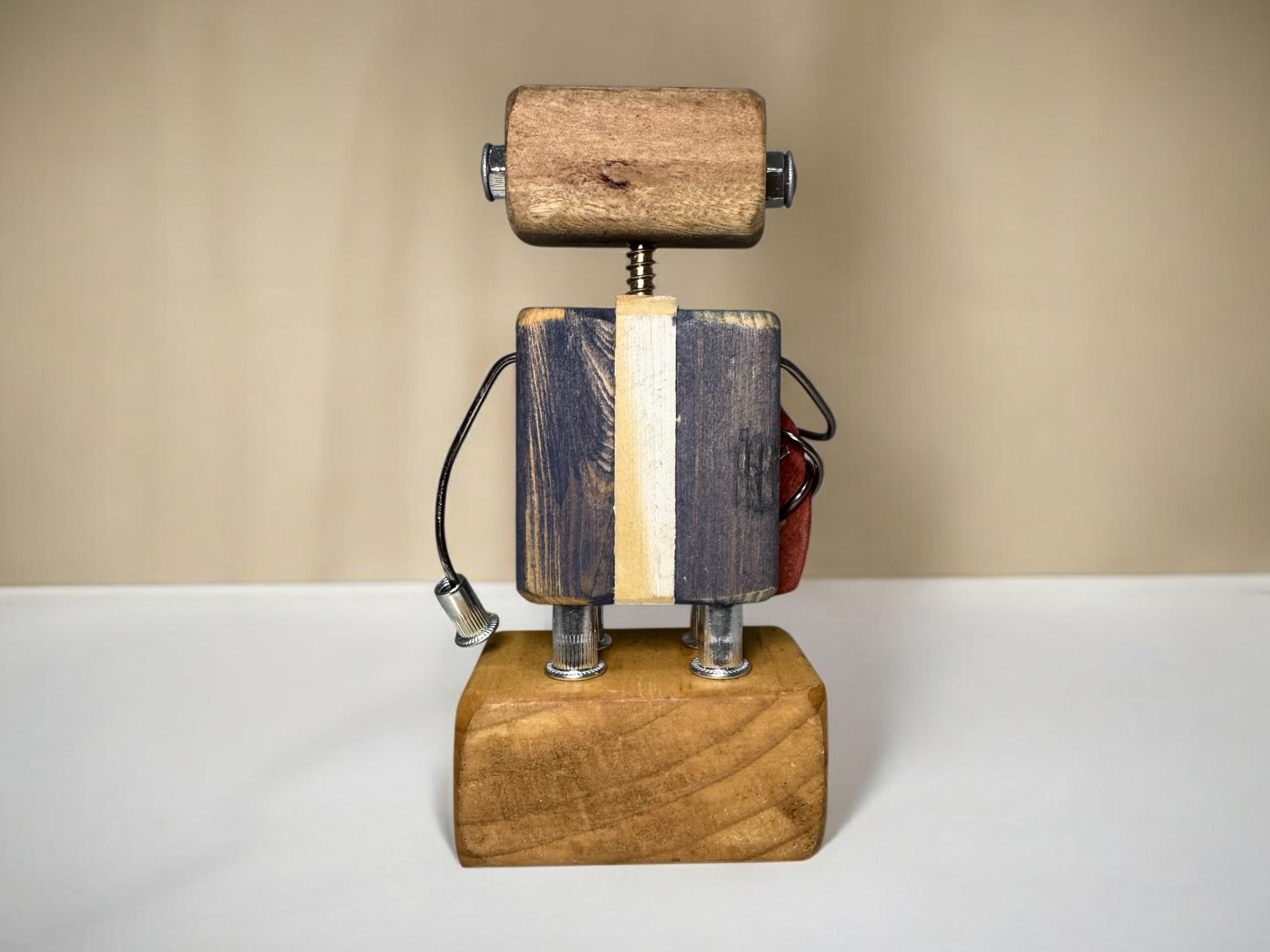 Frederick T-10 - Wooden Footy Robot Trophy (Customisable)