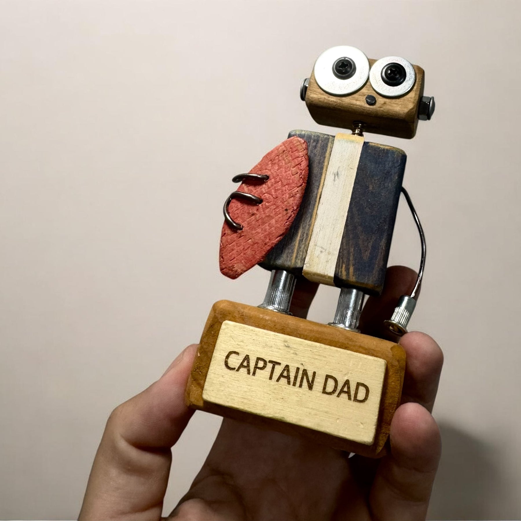 Frederick T-10 - Wooden Footy Robot Trophy (Customisable)