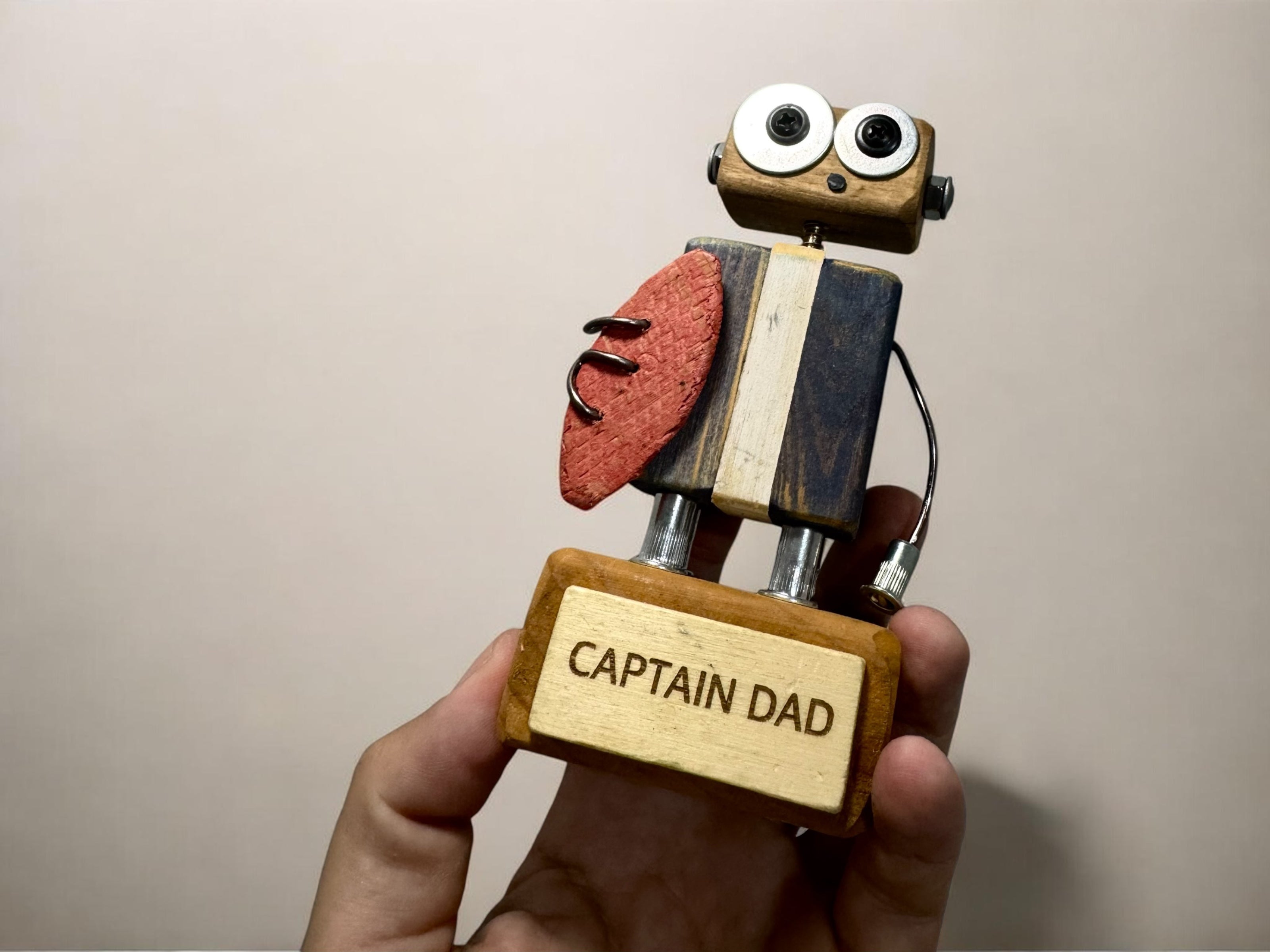 Frederick T-10 - Wooden Footy Robot Trophy (Customisable)