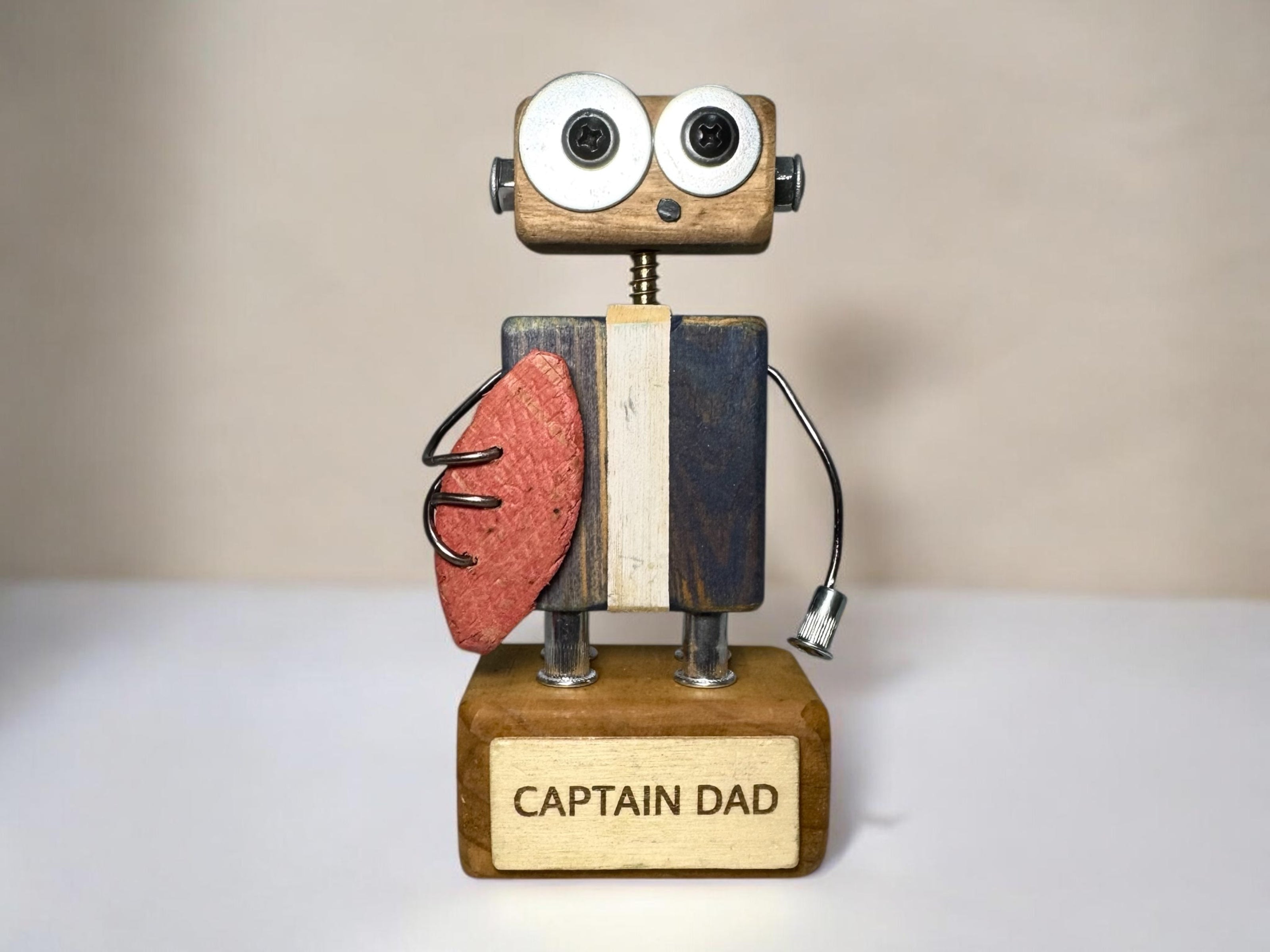 Frederick T-10 - Wooden Footy Robot Trophy (Customisable)